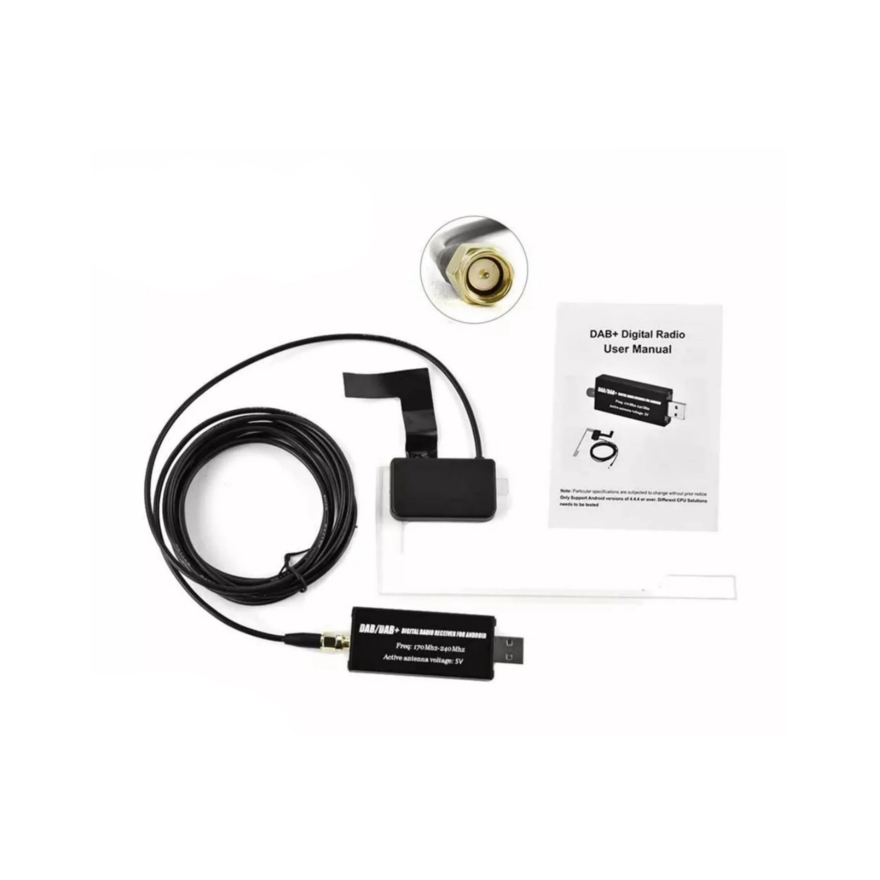 Adattatore Antenna DAB+, Antenna con Adattatore USB, Autoradio Android Universale
