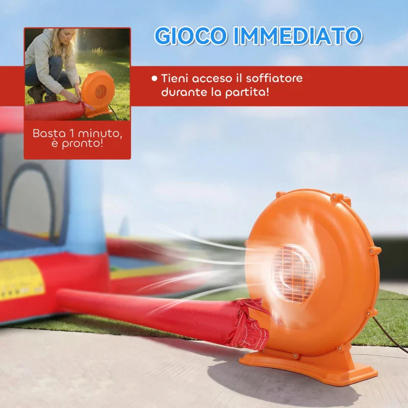 AIYAPLAY Castello Gonfiabile per Bambini con Scivolo, Piscina/Palline, Canestro da Basket e Soffiatore - Image 11