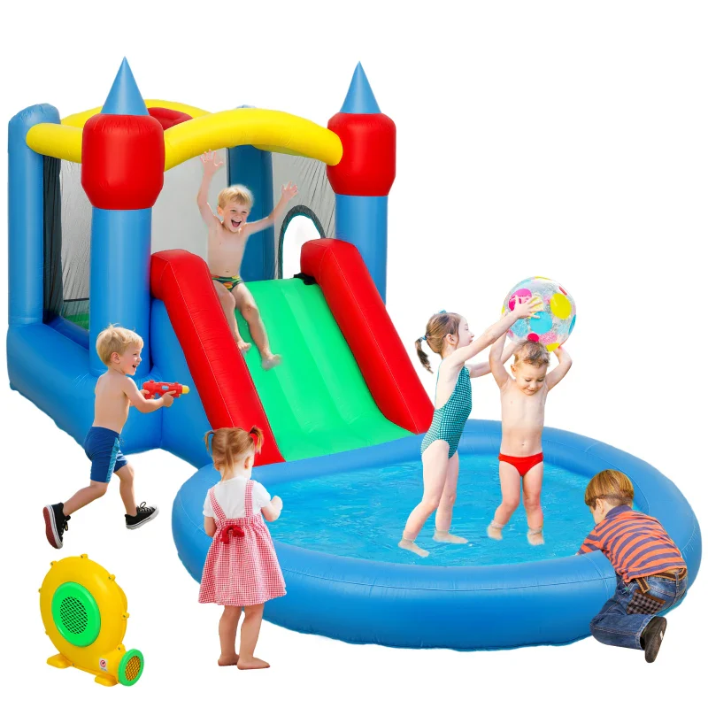 AIYAPLAY Castello Gonfiabile Trampolino 4 in 1, Scivolo, 415x205x190cm, Multicolore - Image 3