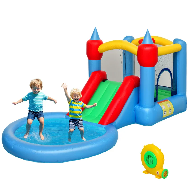 AIYAPLAY Castello Gonfiabile Trampolino 4 in 1, Scivolo, 415x205x190cm, Multicolore - Image 5