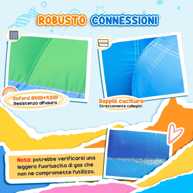 AIYAPLAY Castello Gonfiabile Trampolino 4 in 1, Scivolo, 415x205x190cm, Multicolore - Image 6