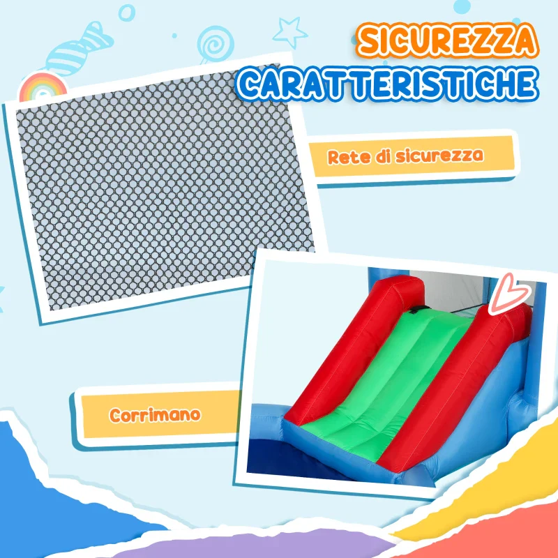 AIYAPLAY Castello Gonfiabile Trampolino 4 in 1, Scivolo, 415x205x190cm, Multicolore - Image 8
