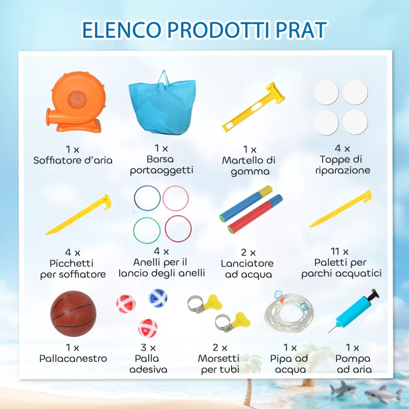AIYAPLAY Gonfiabile Tema Squali con Scivolo, Piscina/Piscina Palline per Divertimento Bambini all'Aperto - Image 6