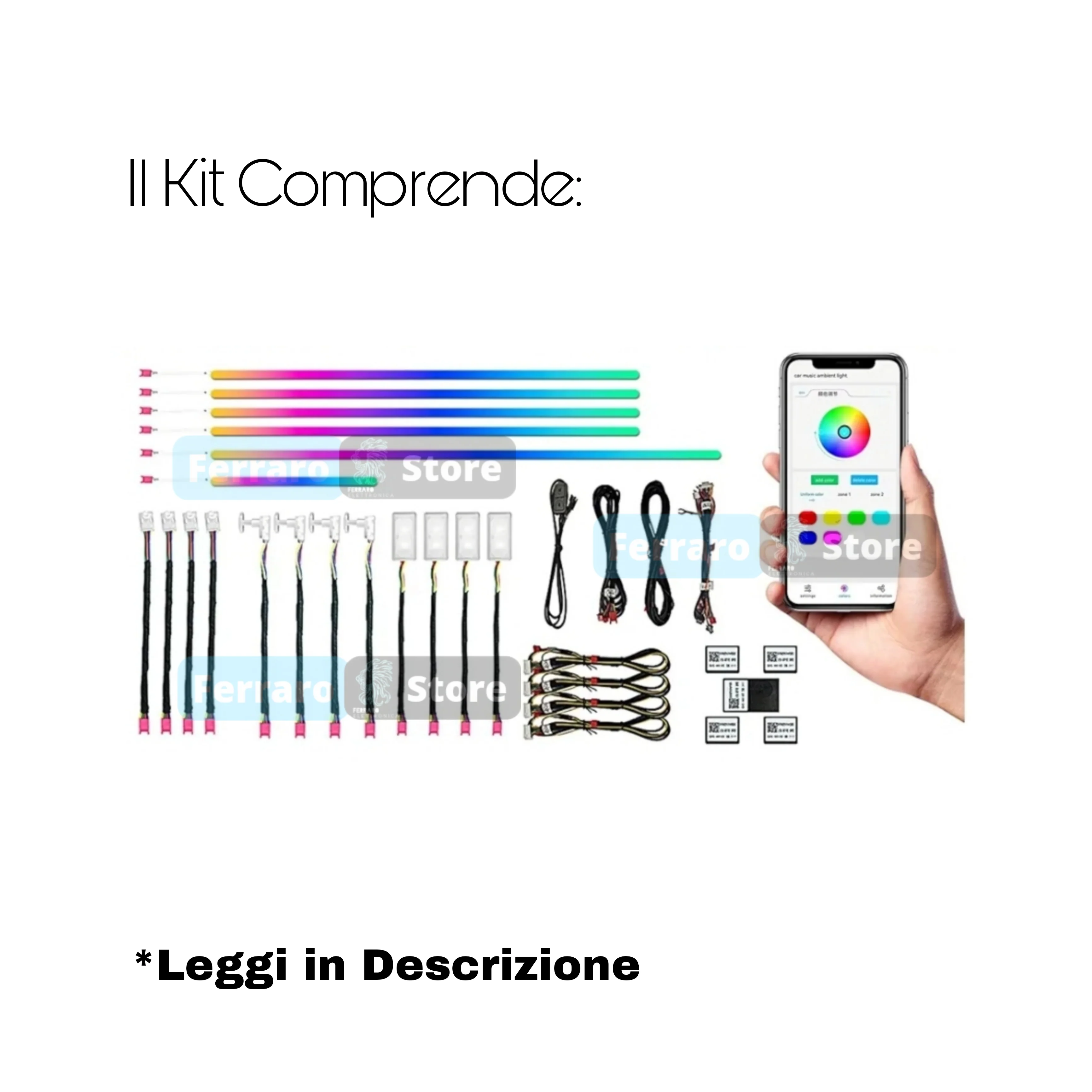 Ambient Light Pro, Universale, Luci Ambiente con Comando da App, RGB Led Interior, Led Dinamico - Image 2