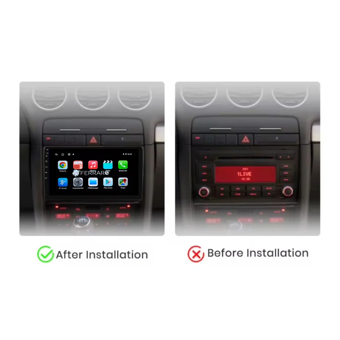 Autoradio per Audi A4 B6 9" (2000-2009) Android, Bluetooth, CarPlay, Android Auto, 2GB/4GB/6GB/8GB Ram - Image 4