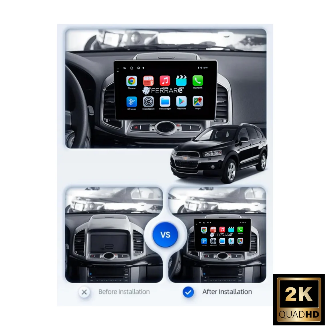 Autoradio per Chrevolet Captiva 10.1" 2K | 2011-2016 | Android | Bluetooth | CarPlay | Android Auto | 4/64GB Ram - Image 3