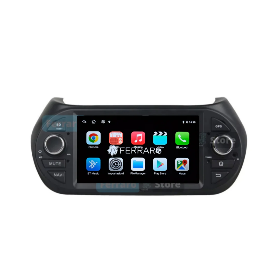 (PRENOTA) Autoradio per Fiat Qubo 7", Citroen Nemo, Peugeot Bipper (2008 - 2017) Android, Bluetooth, CarPlay, Android Auto, 4GB/8GB Ram