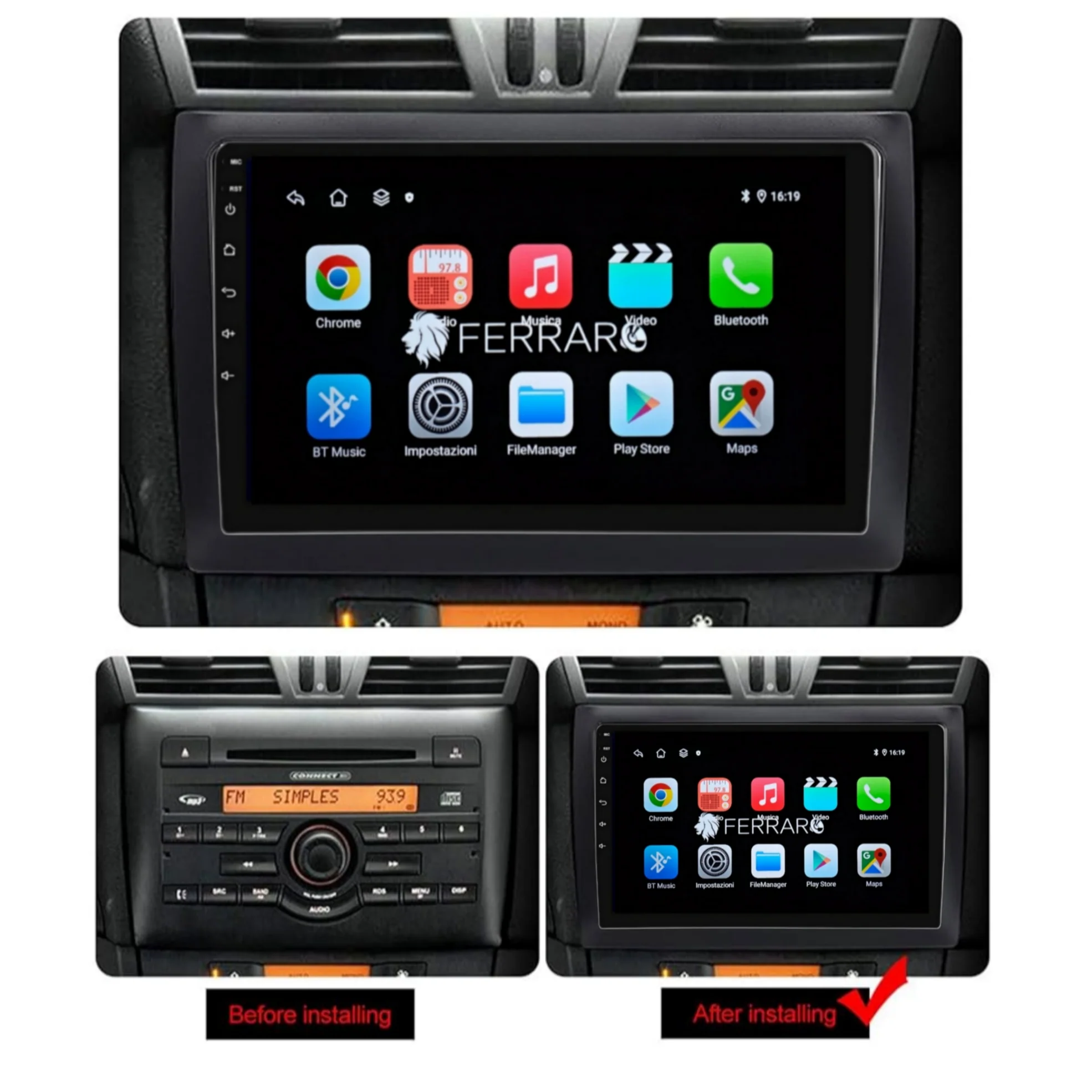 Autoradio per Fiat Stilo 9" (2001-2008) Android, Bluetooth, CarPlay, Android Auto, 2GB/4GB/6GB/8GB Ram - Image 4