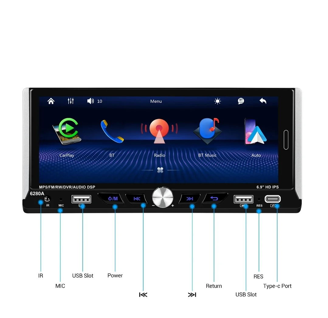 Autoradio per Ford Ka 6.9" (2008-2016) Android, Bluetooth, CarPlay, Android Auto, 2/32GB Ram - Image 5