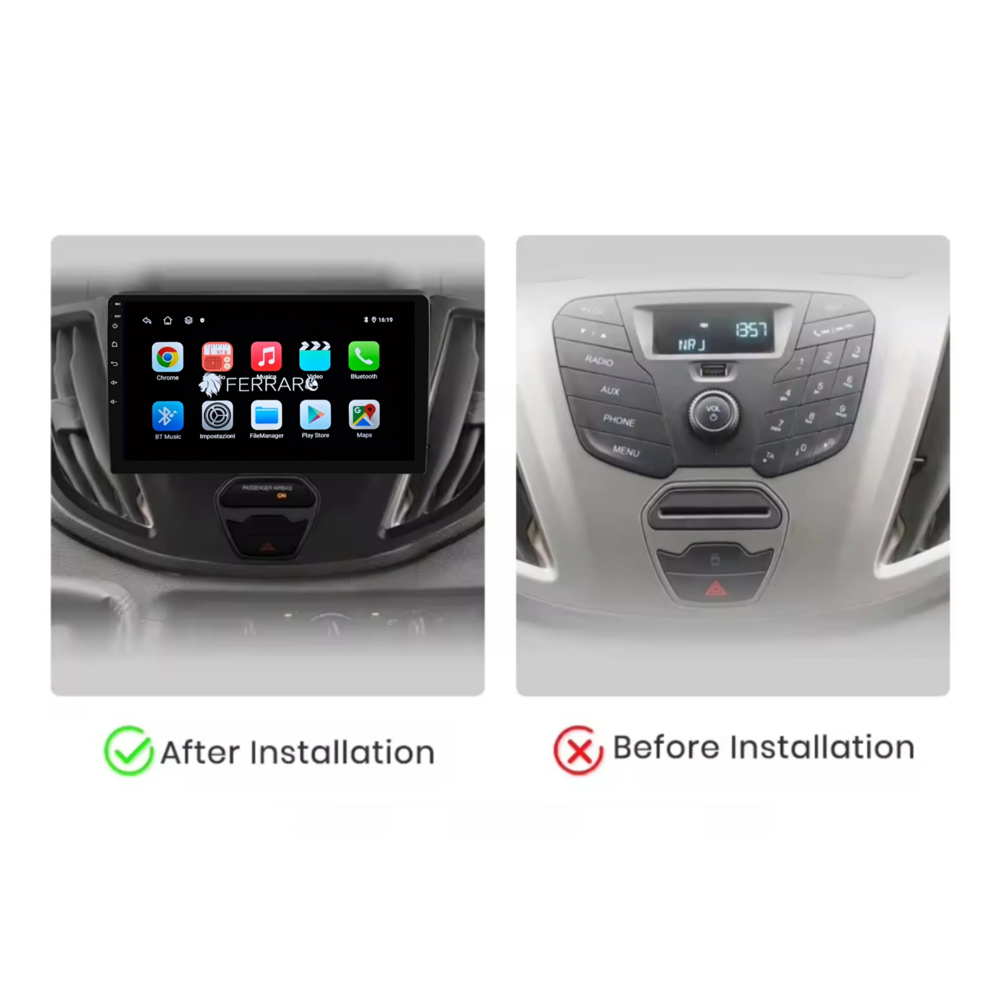 Autoradio per Ford Transit Van 9" (2014-2018) Android, Bluetooth, CarPlay, Android Auto, 2GB/4GB/6GB/8GB Ram - Image 3