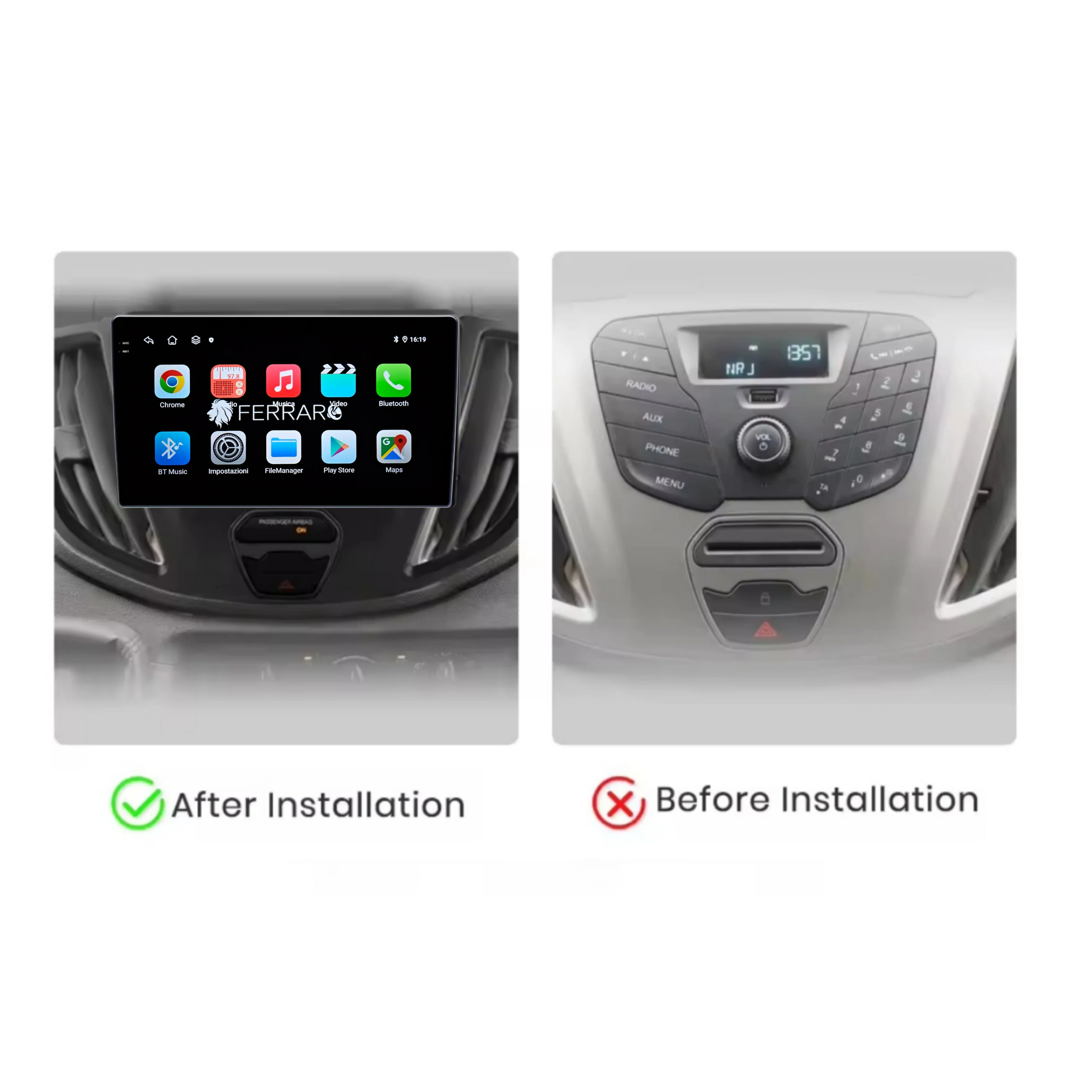 Autoradio per Ford Transit Van 9" 2K | 2014-2018 | Android | Bluetooth | CarPlay | Android Auto | 12/256GB Ram - Image 3