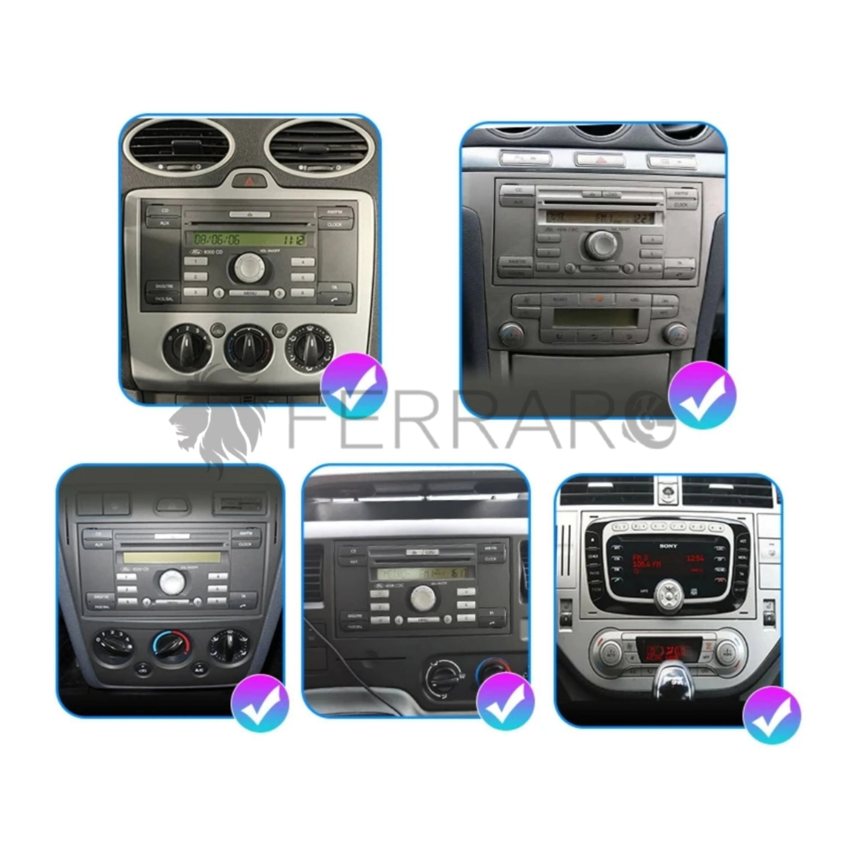 Autoradio per Ford Universale 7" | Anni in Descrizione | Bluetooth | Radio | USB | CarPlay + Android Auto - Image 2