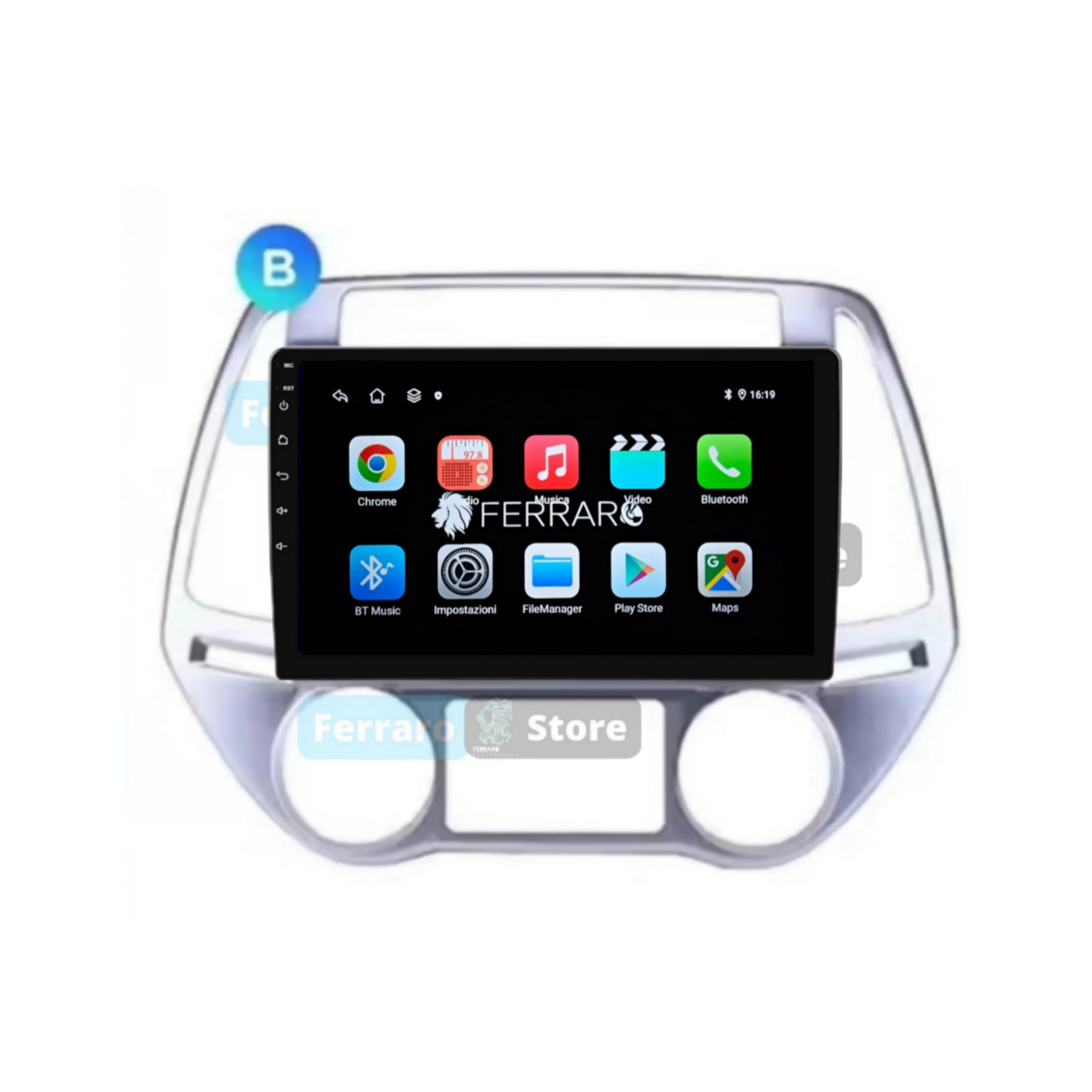 Autoradio per Hyundai i20 9", (2008-2014) Android, Bluetooth, CarPlay,Android Auto,2GB,4GB/6GB/8GB Ram - Image 2