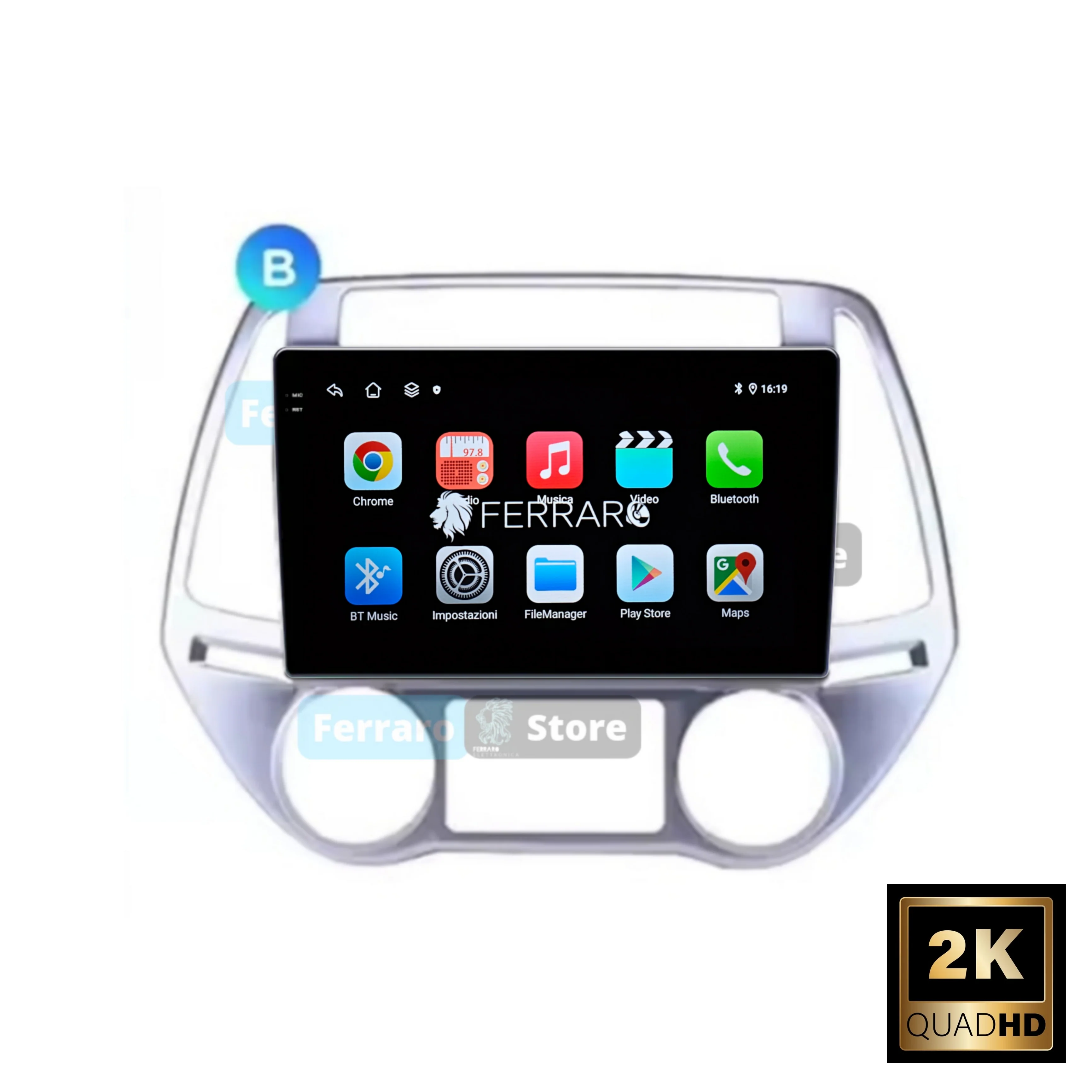 Autoradio per Hyundai i20 9" 2K | 2008-2014 | Android | Bluetooth | CarPlay | Android Auto | 12/256GB Ram - Image 2