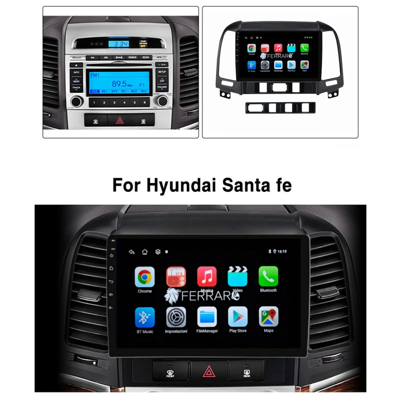 Autoradio per Hyundai Santa Fe 2 9" (2006-2012) Android, Bluetooth, CarPlay, Android Auto, 2GB,4GB,6GB,8GB Ram - Image 4