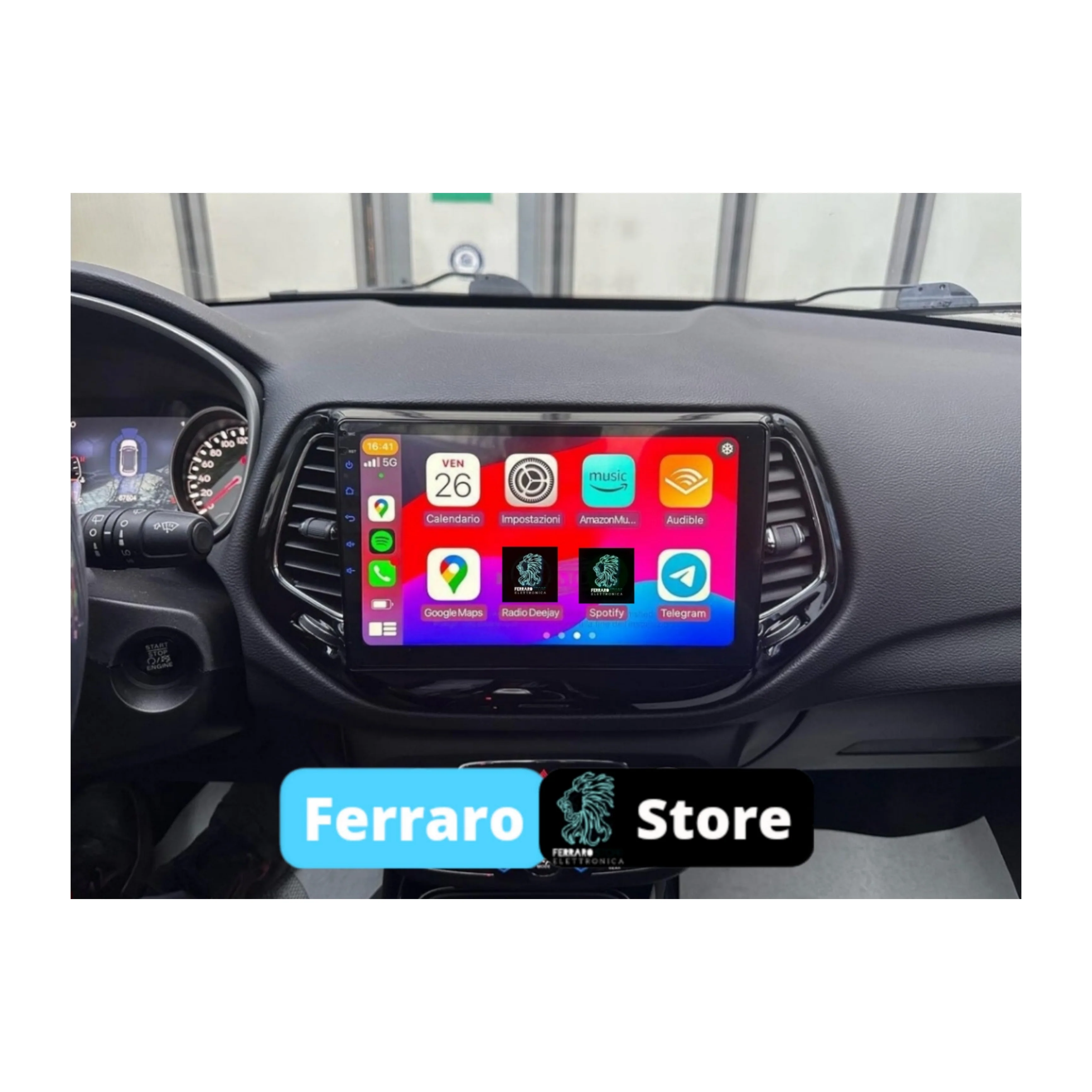 Autoradio per Jeep Cherokee (KL) Pre-Restyling (2013-2018) 10.1" 2K, Android, Bluetooth, CarPlay, Android Auto, 4/64GB Ram - Image 3
