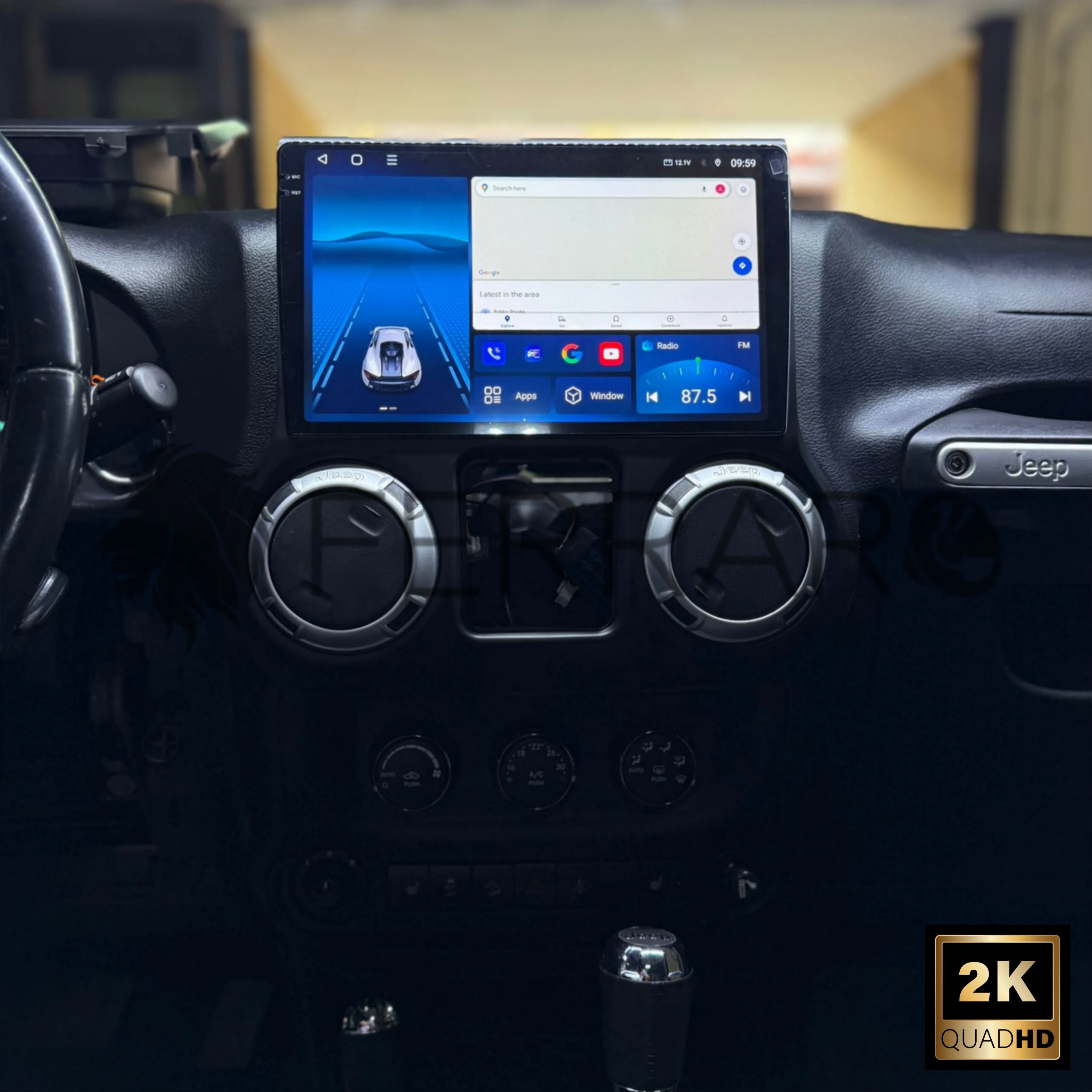 (PRENOTA) Autoradio per Jeep Wrangler 3 JK 10.1" 2K, (2010-2018)Android, Bluetooth, CarPlay, Android Auto, 4/64GB Ram - Image 3