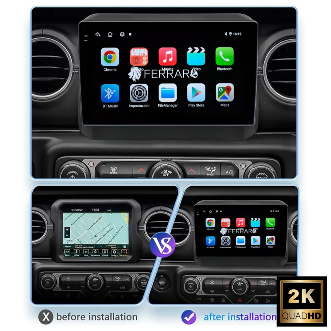 (PRENOTA) Autoradio per Jeep Wrangler 4 JL 9" 2K (2017-2025) Android, Bluetooth, CarPlay, Android Auto, 12/256GB Ram - Image 3