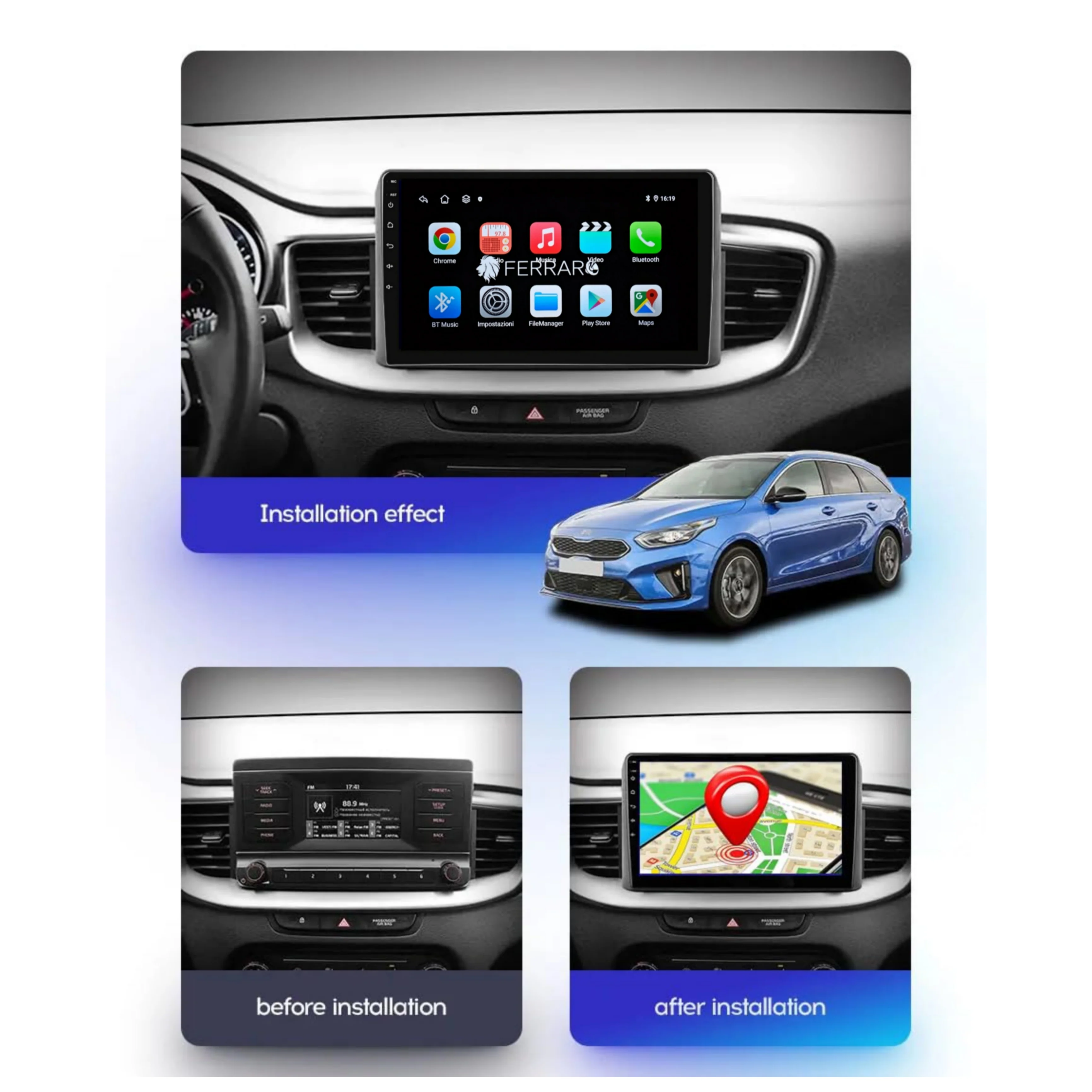 Autoradio per Kia Ceed (2018-2021) 9", Android, Bluetooth, CarPlay, Android Auto, 2GB/4GB/6GB/8GB Ram - Image 4