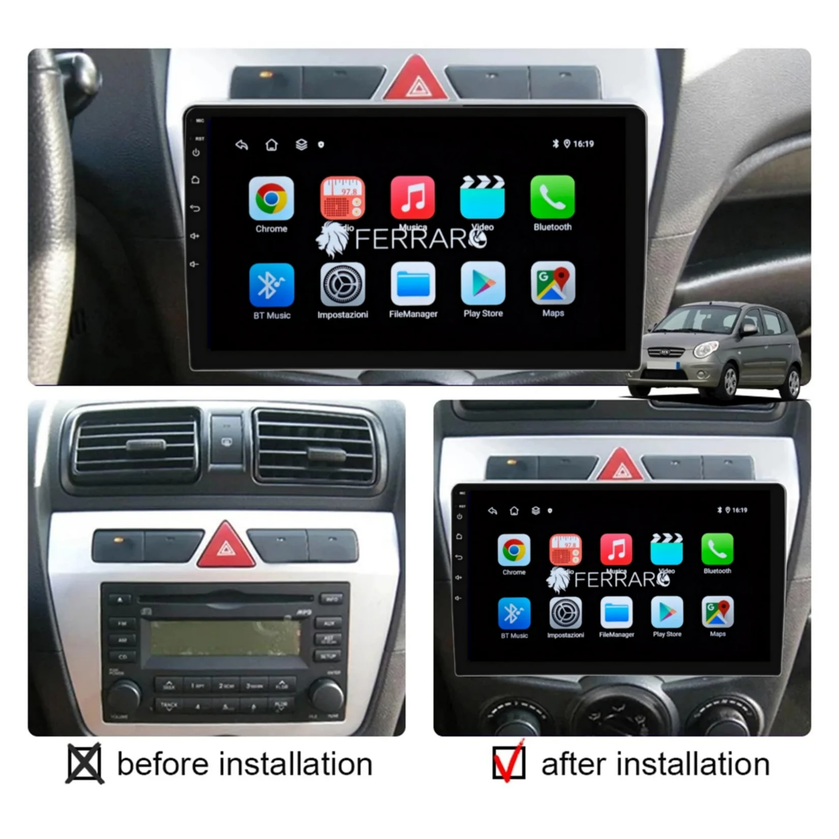 Autoradio per Kia Picanto 9" | 2008-2011 | Android | Bluetooth | CarPlay | Android Auto | 2GB/4GB/6GB/8GB Ram - Image 4