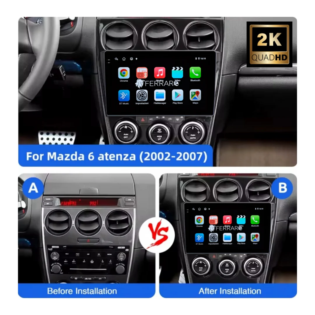 Autoradio per Mazda 6 9" | 2002-2008 | Android | Bluetooth | CarPlay | Android Auto | 12/256GB Ram - Image 3