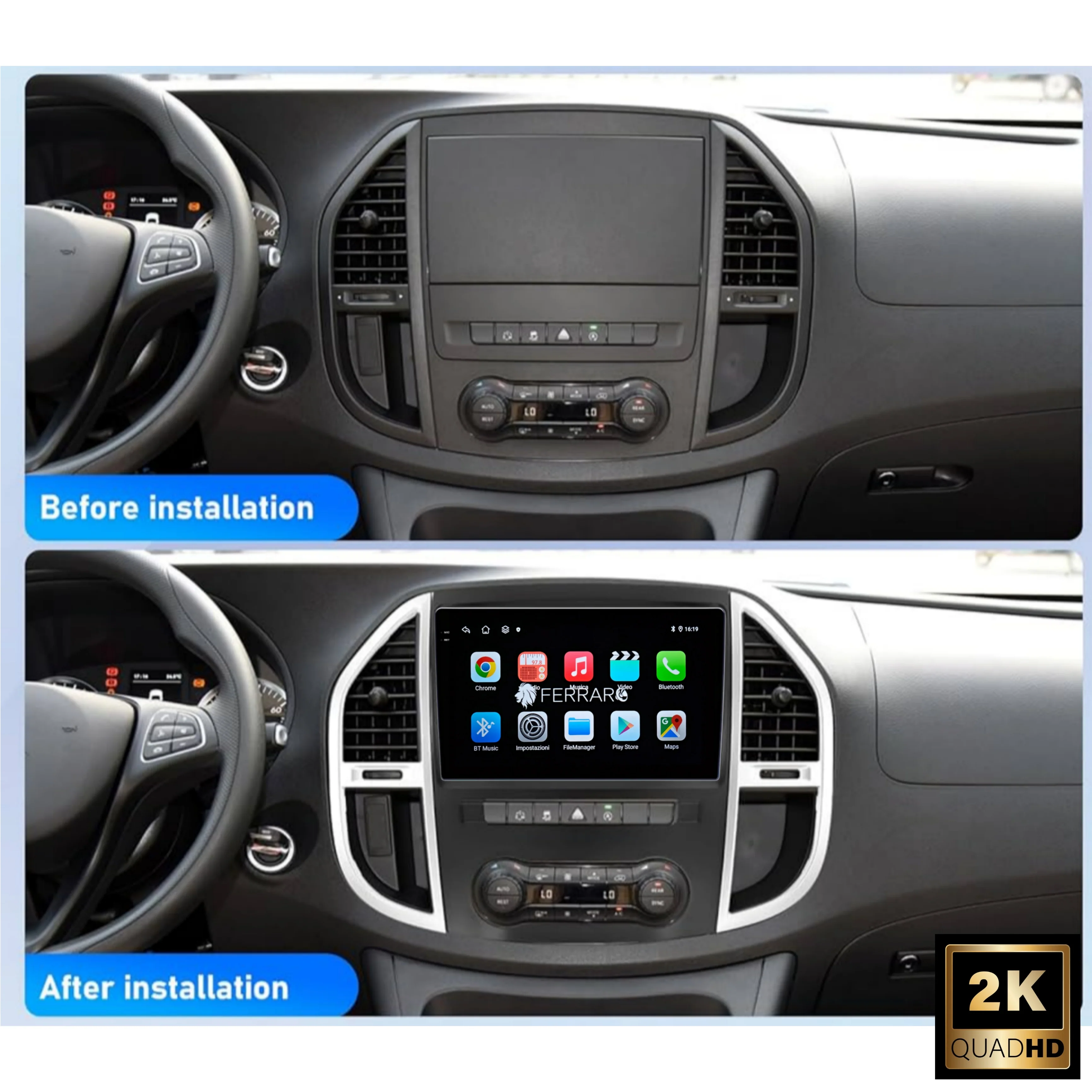 Autoradio per Mercedes Vito W447 10.1" 2K | 2014-2019 | Android | Bluetooth | CarPlay | Android Auto | 4/64GB Ram - Image 4