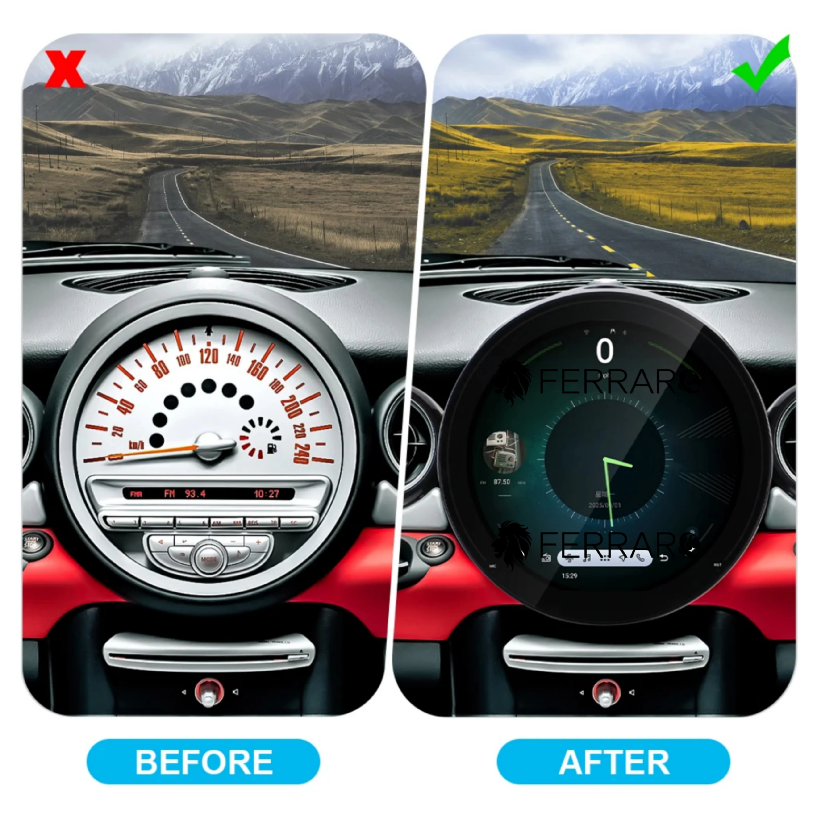 Autoradio per Mini Cooper R51, R56, R57, R58, R60, R61 11.7" | 2007-2014 | Android | Bluetooth | CarPlay | Android Auto | 8/128GB Ram - Image 2
