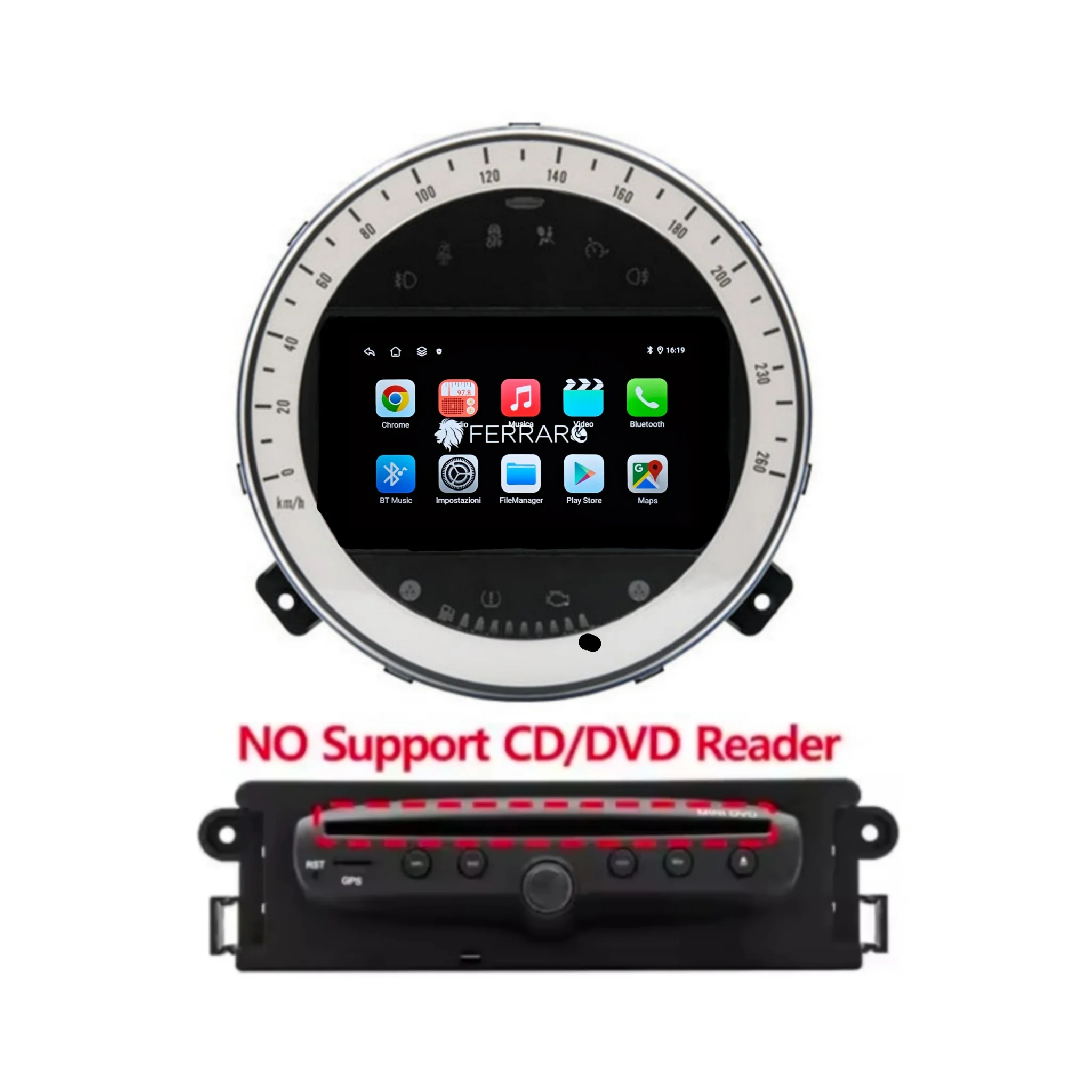 (PRENOTA) Autoradio per Mini Cooper R55/R56/R57 7" (2007-2014) Android, Bluetooth, CarPlay, Android Auto, 4/64GB Ram