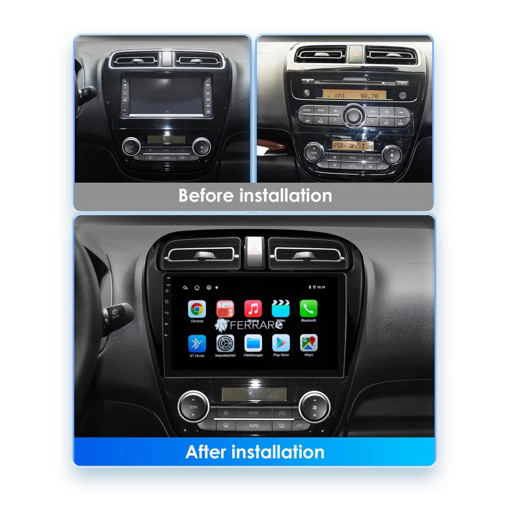 Autoradio per Mitsubishi Attrage Spacestar 9" (2013-2020) Android, Bluetooth, CarPlay, Android Auto, 2GB/4GB/6GB/8GB Ram - Image 4