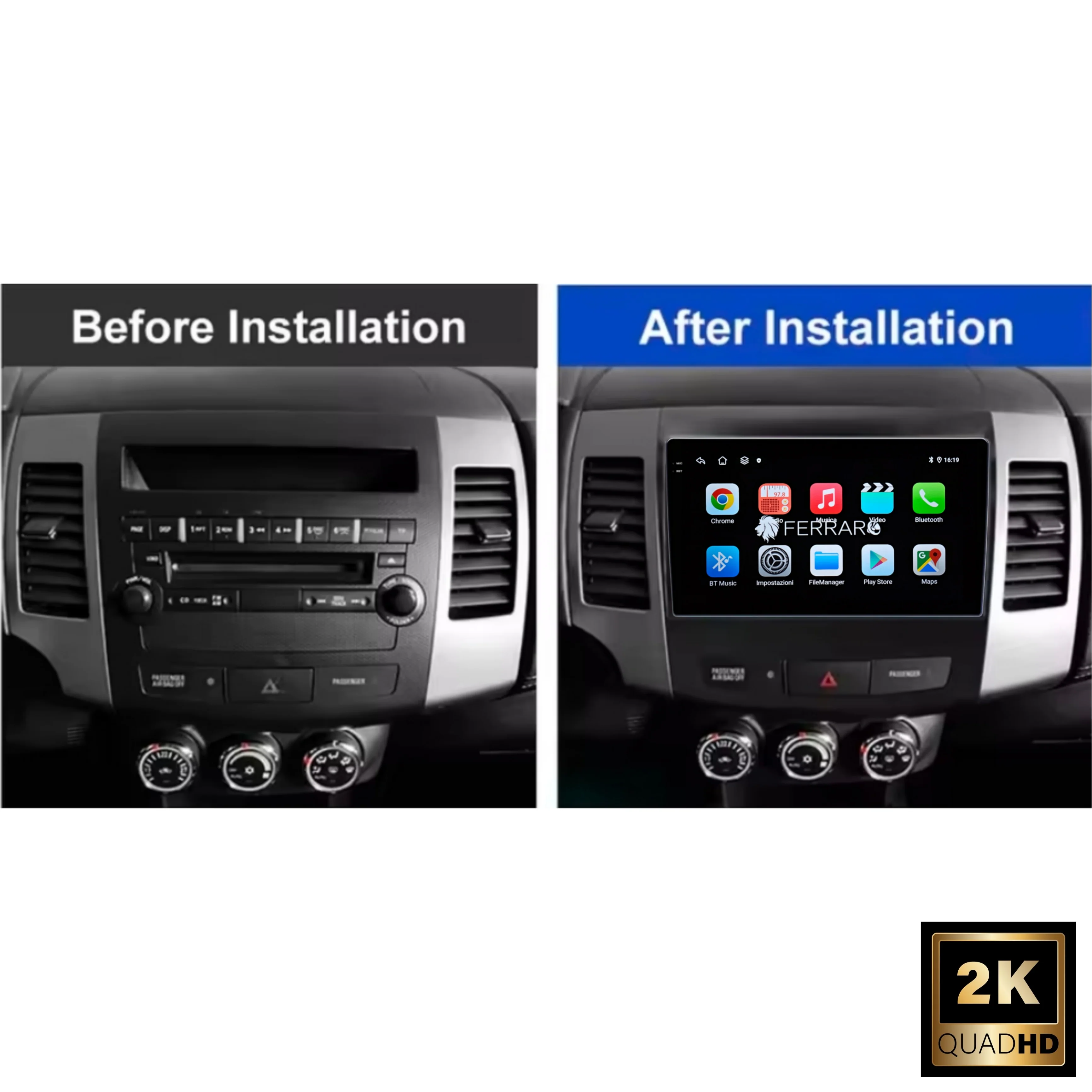 Autoradio per Mitsubishi Outlander 2 10.1" 2K | 2007-2012 | Android | Bluetooth | CarPlay | Android Auto | 4/64GB Ram - Image 4