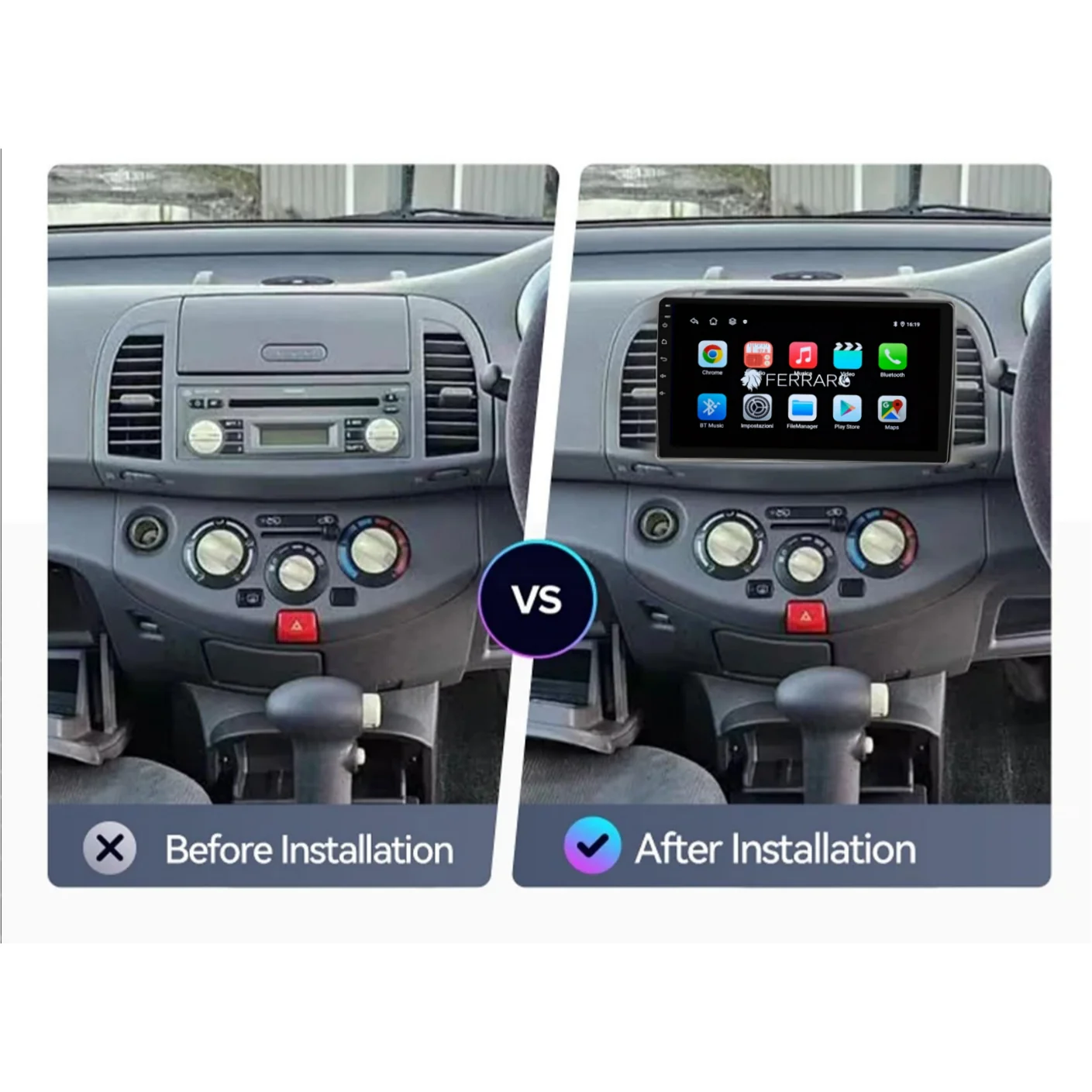 Autoradio per Nissan Micra 9" (2002-2010) Android, Bluetooth, CarPlay, Android Auto, 2GB/4GB/6GB/8GB Ram - Image 4