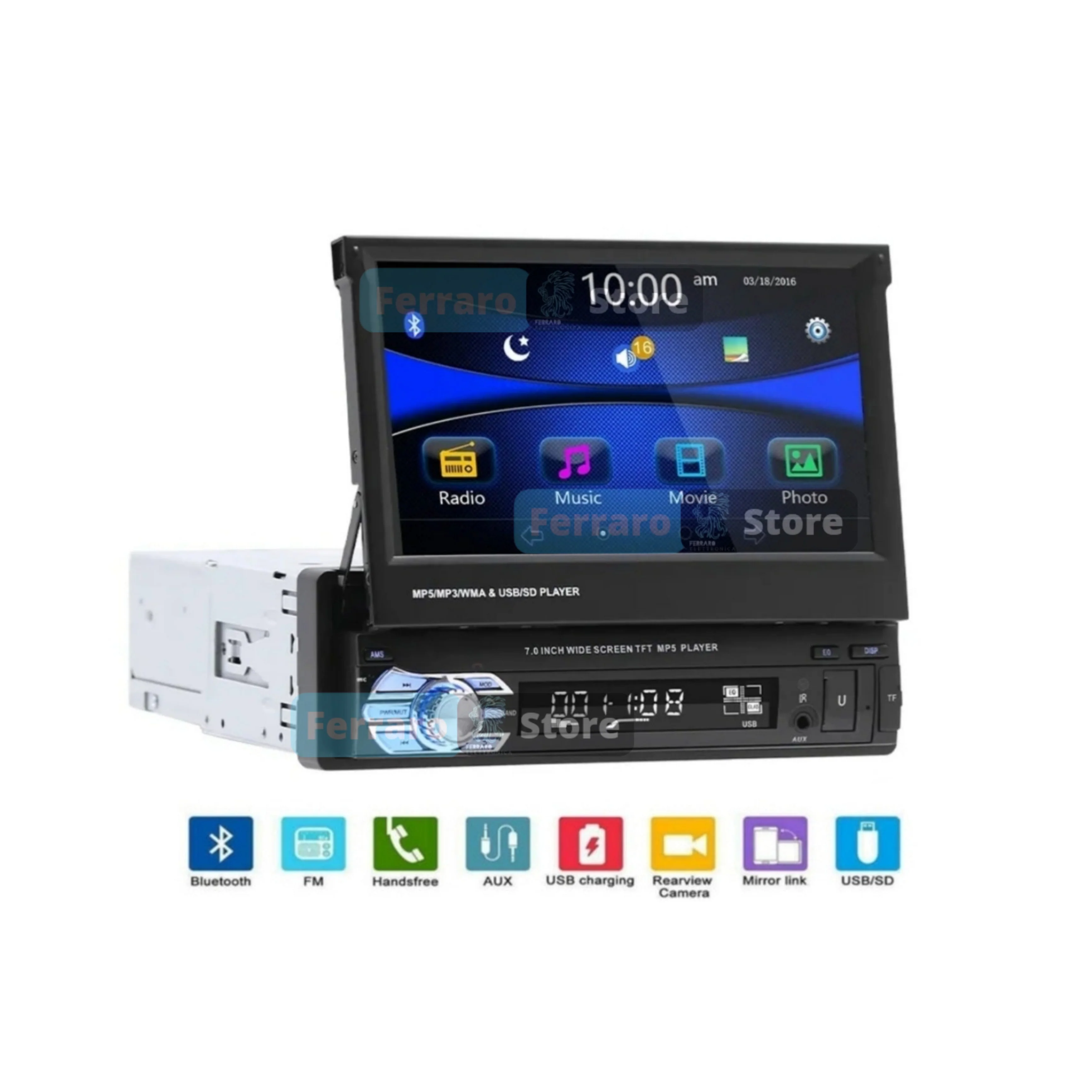 Autoradio per Nissan Micra 7" | 2002-2010 | Bluetooth | Radio | USB | Mirror Link