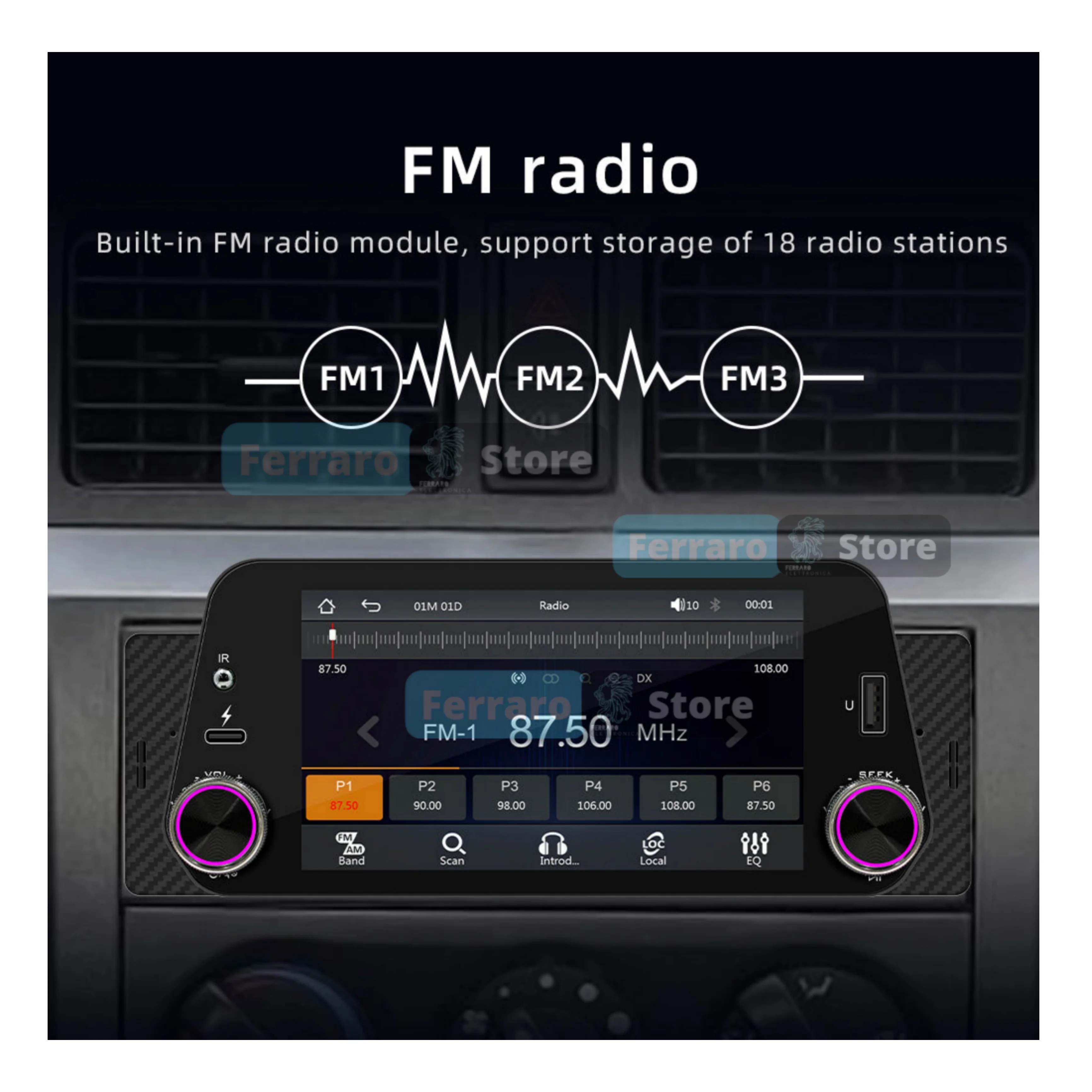 Autoradio per Renault Modus 5" | 2004-2013 | Bluetooth | Radio | USB | Navigatore | CarPlay e Android Auto Cablato - Image 3