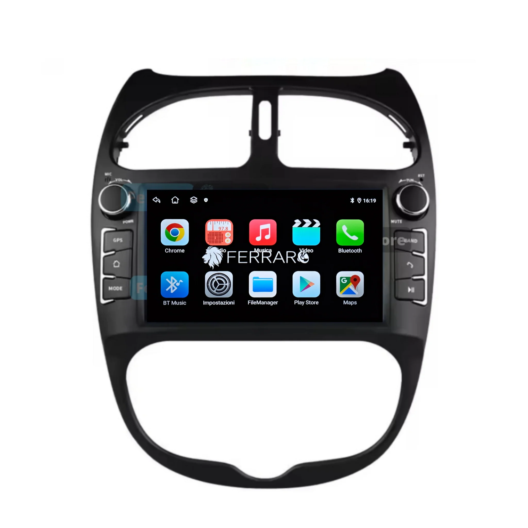 (PRENOTA) Autoradio per Peugeot 206 7" (2000-2016) Android, Bluetooth, CarPlay, Android Auto, 4GB/8GB Ram