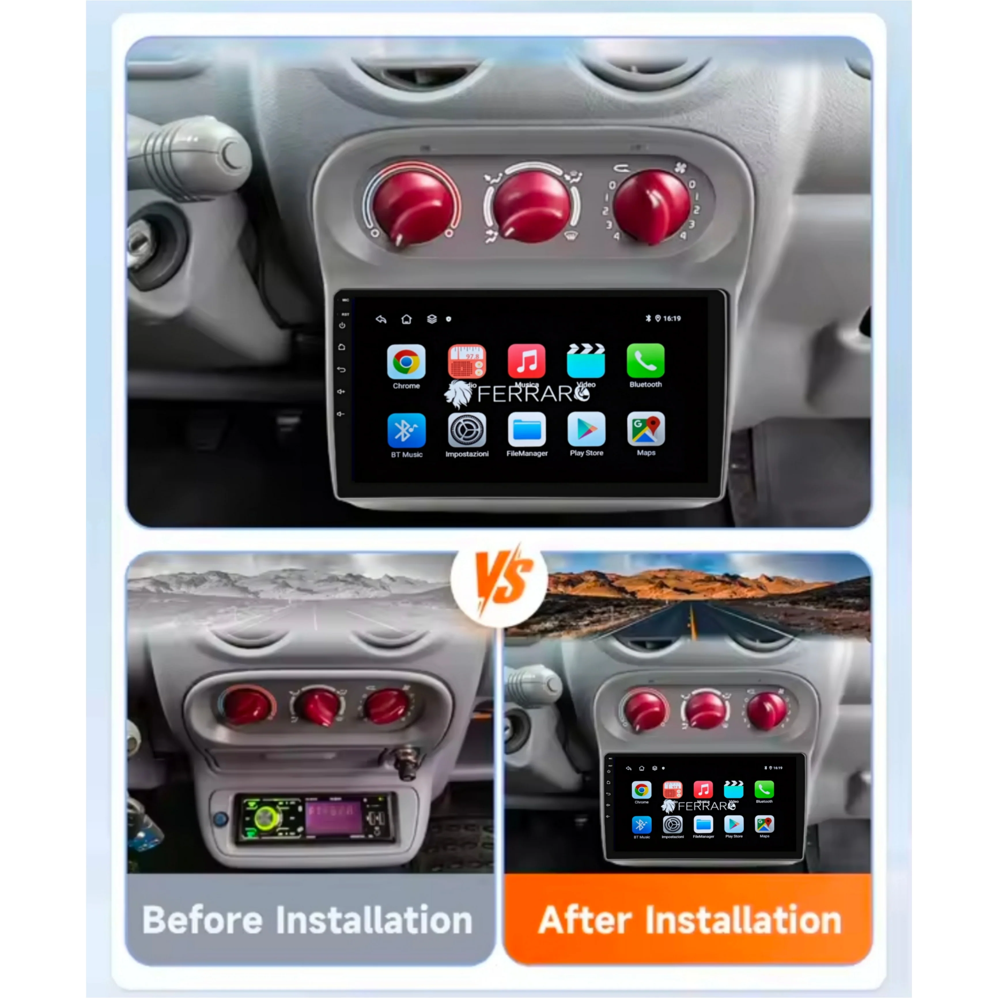 Autoradio per Renault Twingo II 9" (2007-2014) Android, Bluetooth, CarPlay, Android Auto, 2GB/4GB/6GB/8GB Ram - Image 4