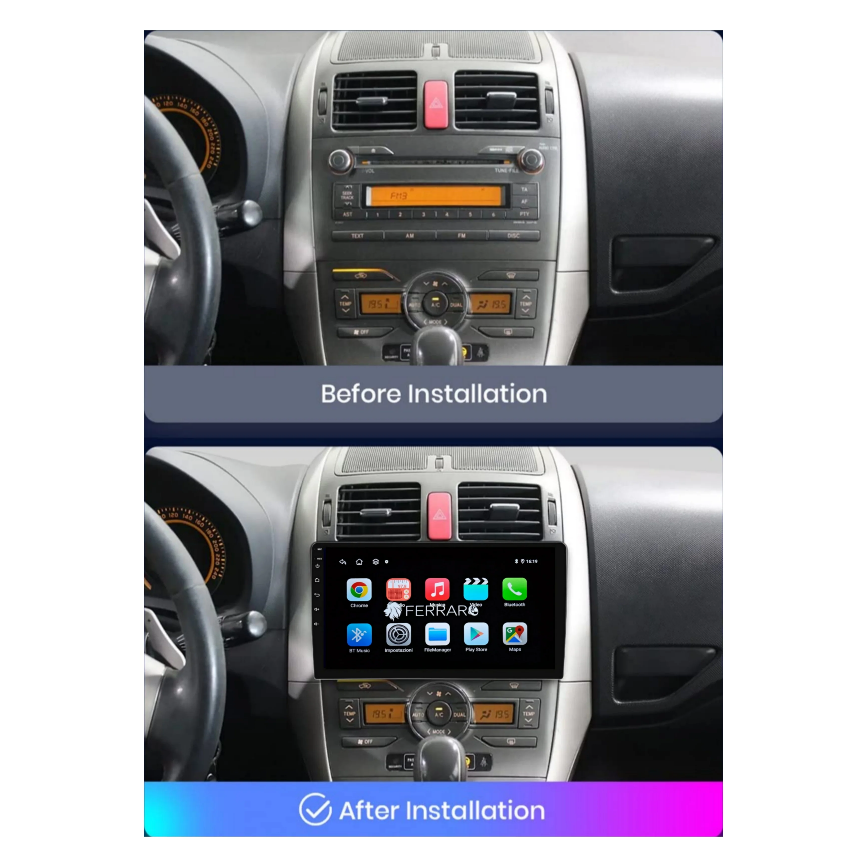 Autoradio per Toyota Auris E150 9" | 2006-2012 | Android | Bluetooth | CarPlay | Android Auto | 2GB/4GB/6GB/8GB Ram - Image 3