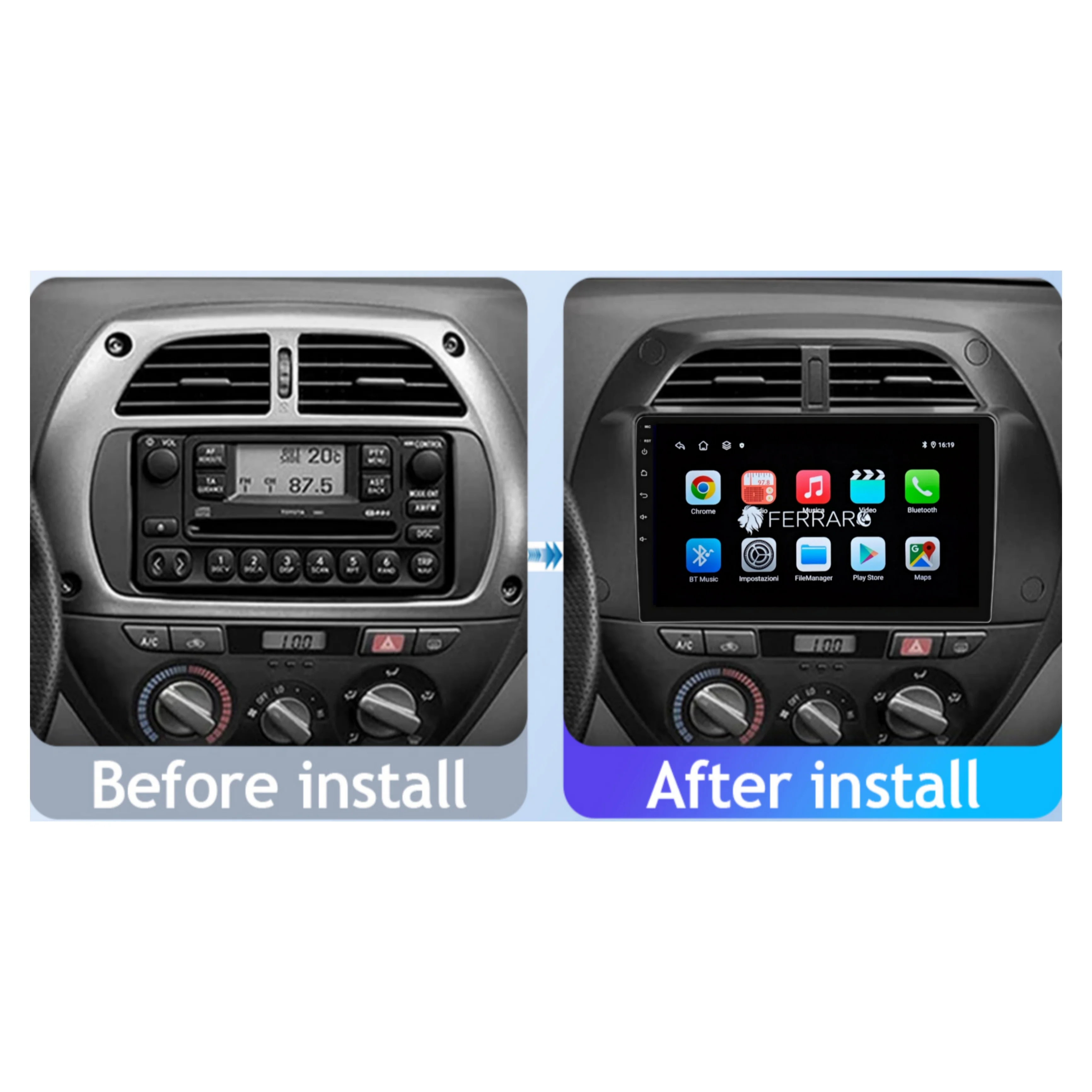 Autoradio per Toyota RAV4 9" (2000-2006) Android, Bluetooth, CarPlay, Android Auto, 2GB/4GB/6GB/8GB Ram - Image 4