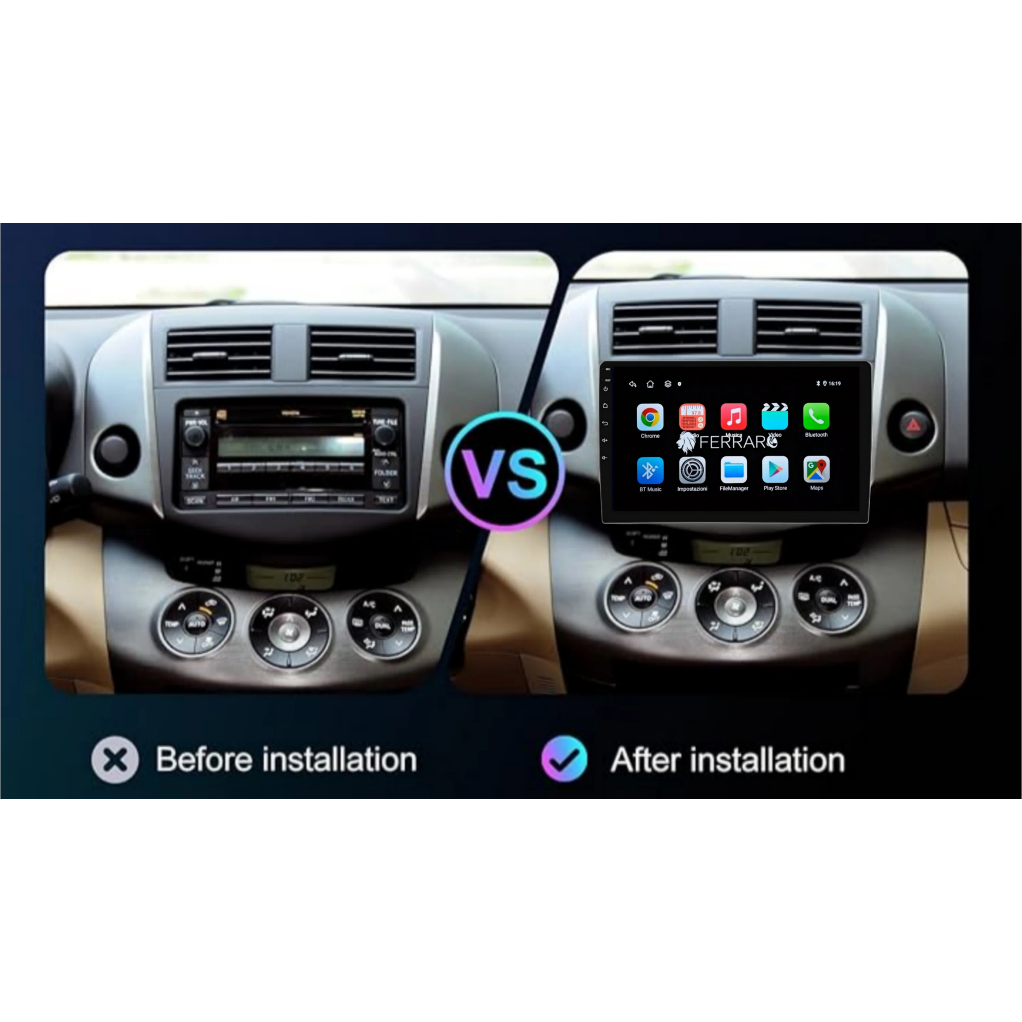 (PRENOTA) Autoradio per Toyota RAV4 9" (2006-2012) Android, Bluetooth, CarPlay, Android Auto, 2GB/4GB/6GB/8GB Ram - Image 4