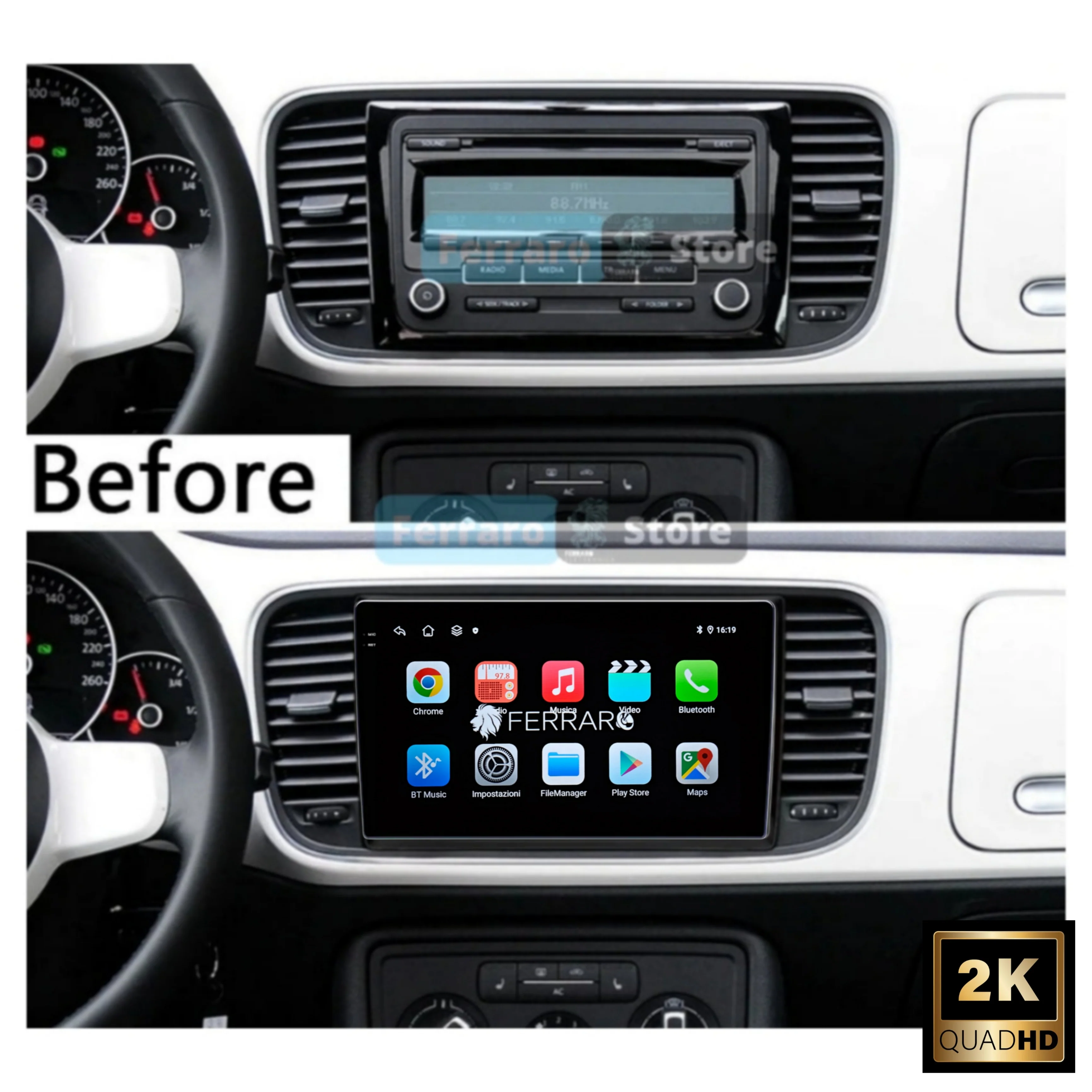 (PRENOTA) Autoradio per Volkswagen Beetle, Maggiolino 9" 2K (2011-2019) Android, Bluetooth, CarPlay, Android Auto, 12/256GB Ram - Image 3