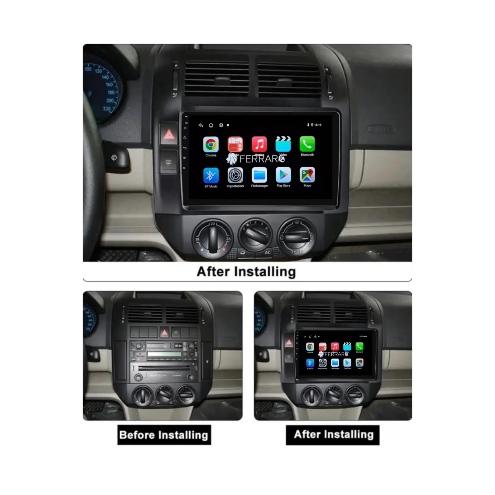 Autoradio per Volkswagen Golf MK4, Polo MK4, 9" Android, Bluetooth, CarPlay, Android Auto, 2GB/4GB/6GB/8GB Ram - Image 3