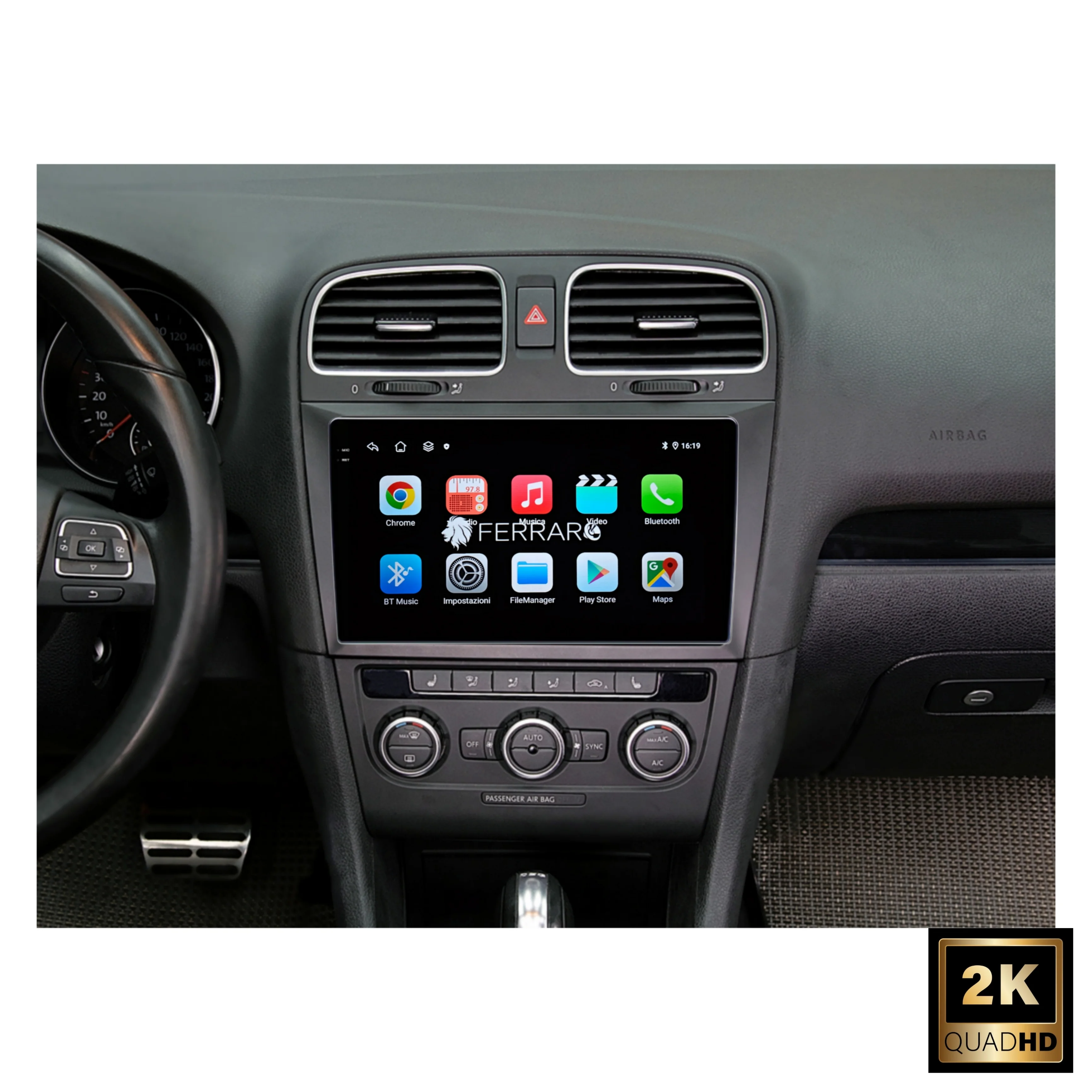 Autoradio per Volkswagen Golf MK6 9" 2K | 2008-2012 | Android | Bluetooth | CarPlay | Android Auto | 12/256GB Ram - Image 3