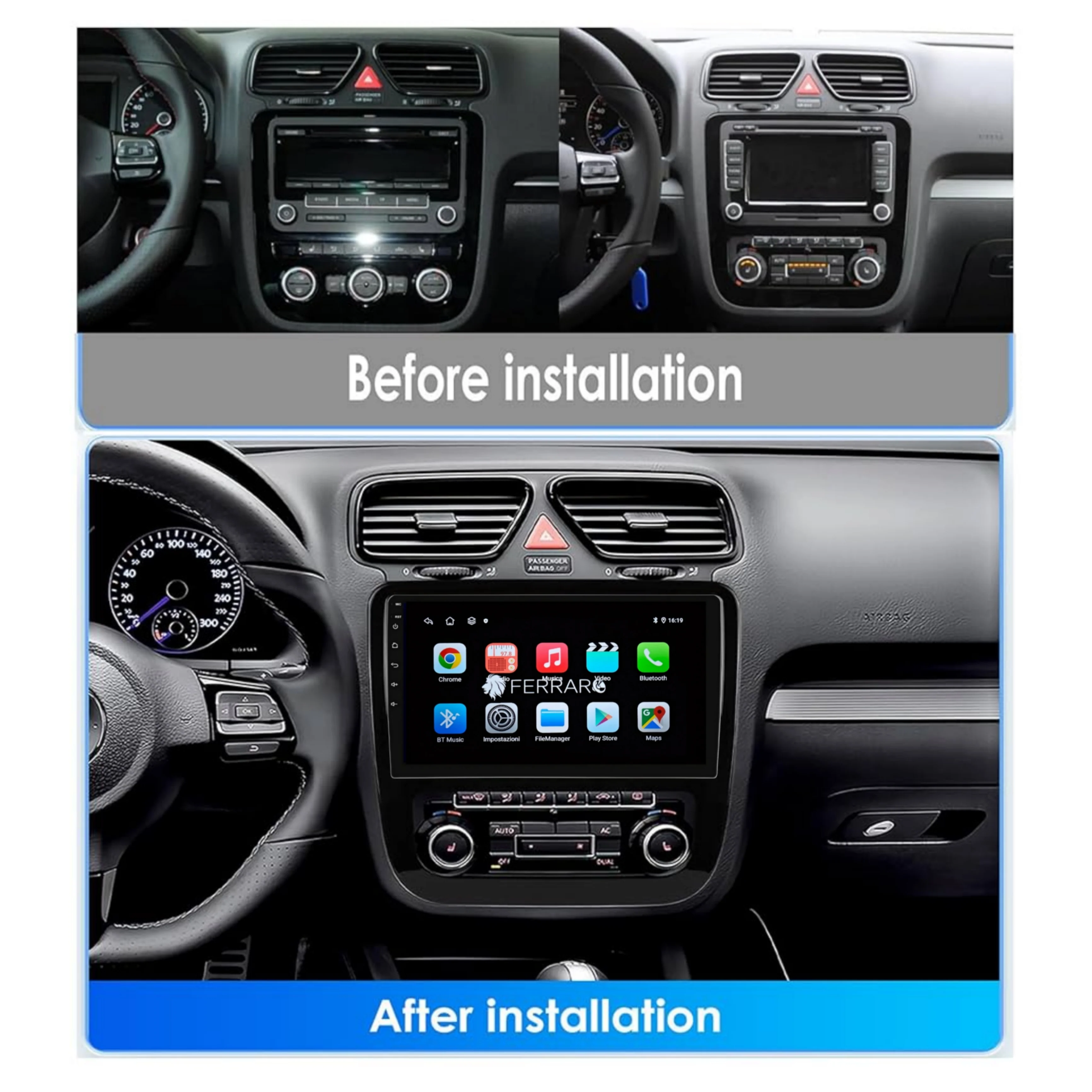 Autoradio per Volkswagen Scirocco 9" (2008-2017) Android, Bluetooth, CarPlay, Android Auto, 2GB/4GB/6GB/8GB Ram - Image 4