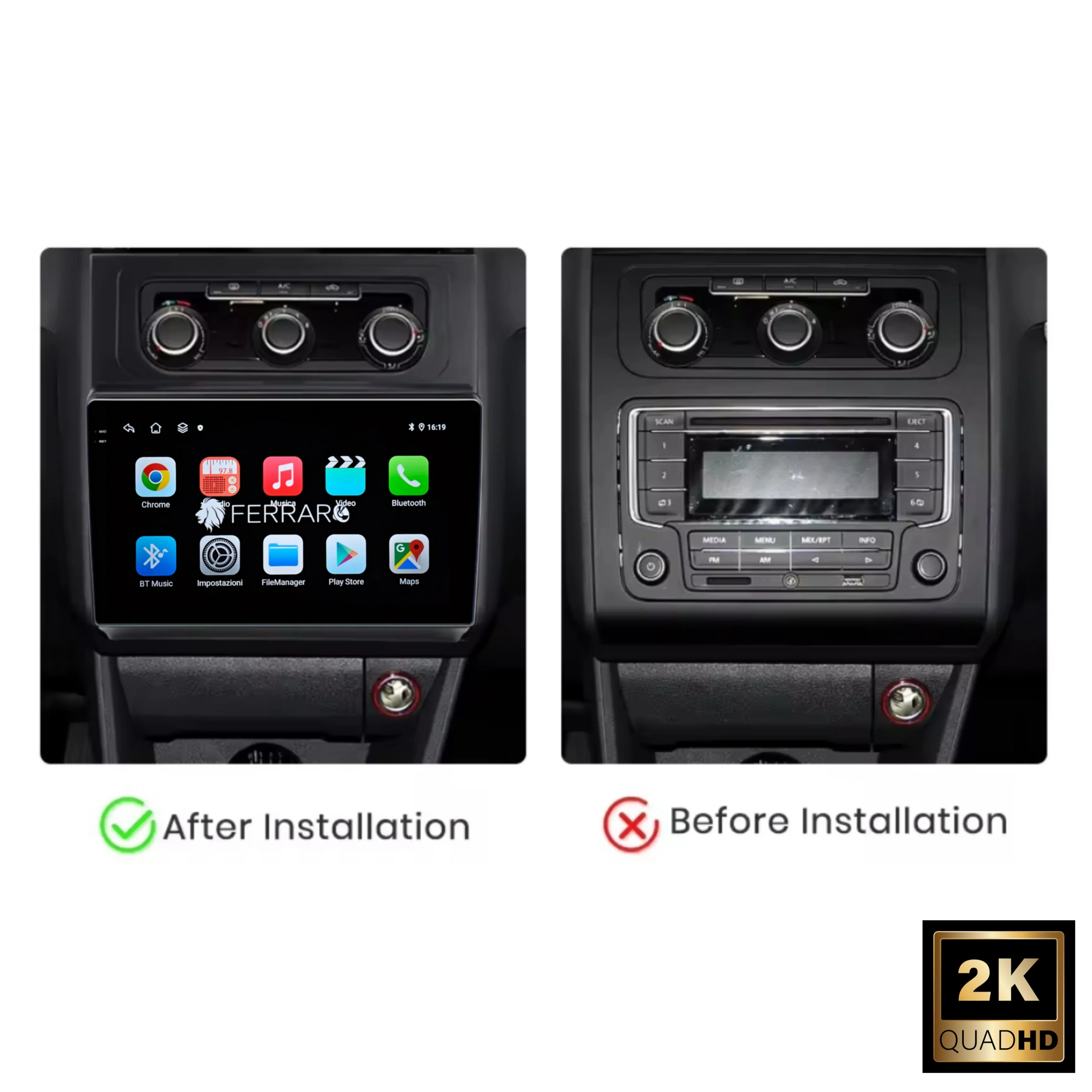 (PRENOTA) Autoradio per Volkswagen Touran 9" 2K (2011-2015) Android, Bluetooth, CarPlay, Android Auto, 12/256GB Ram - Image 3
