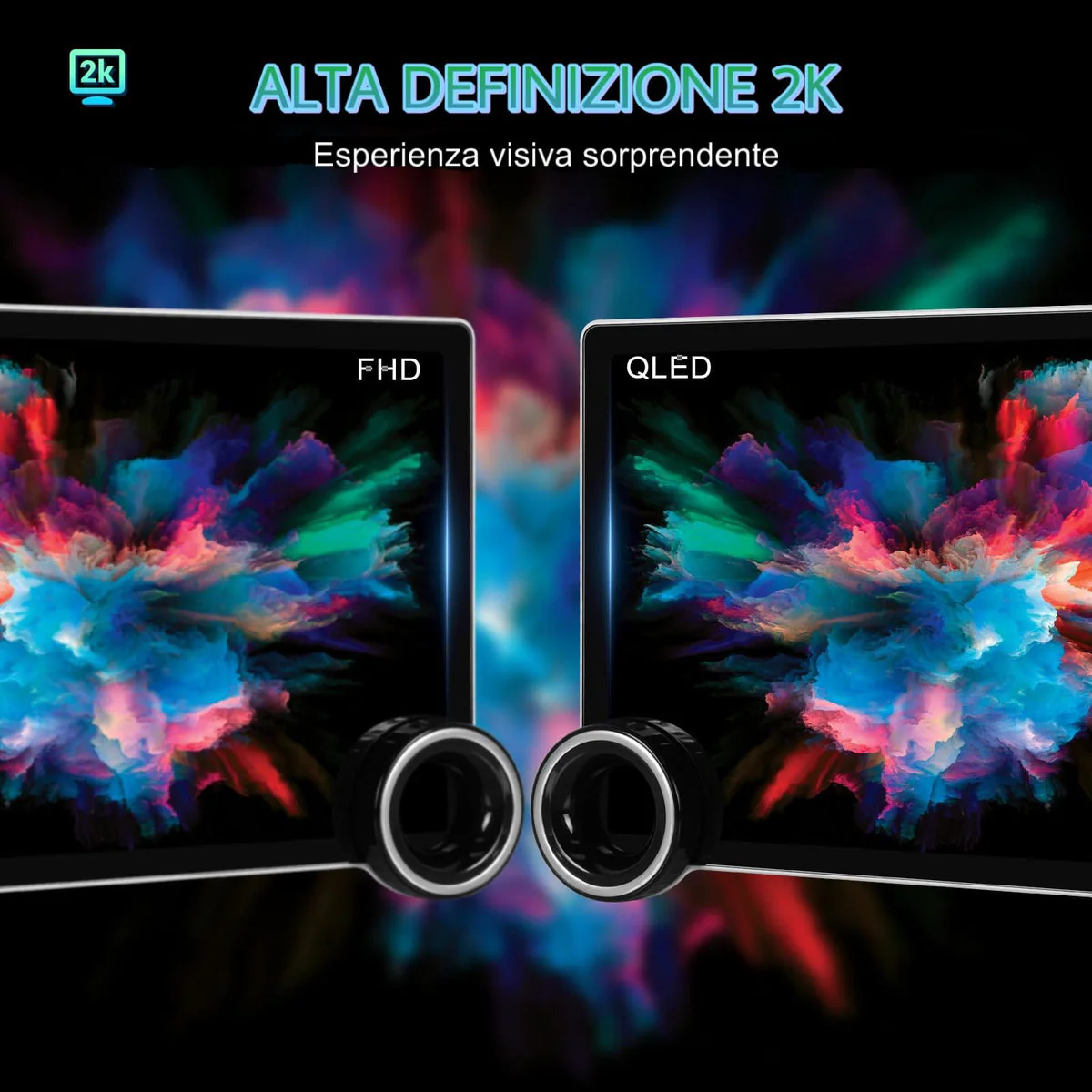 Autoradio Universale Fisso (Android) 2Din 11.8" Pollici 2K, Bluetooth, CarPlay, Android Auto, 4/64GB Ram - Image 6