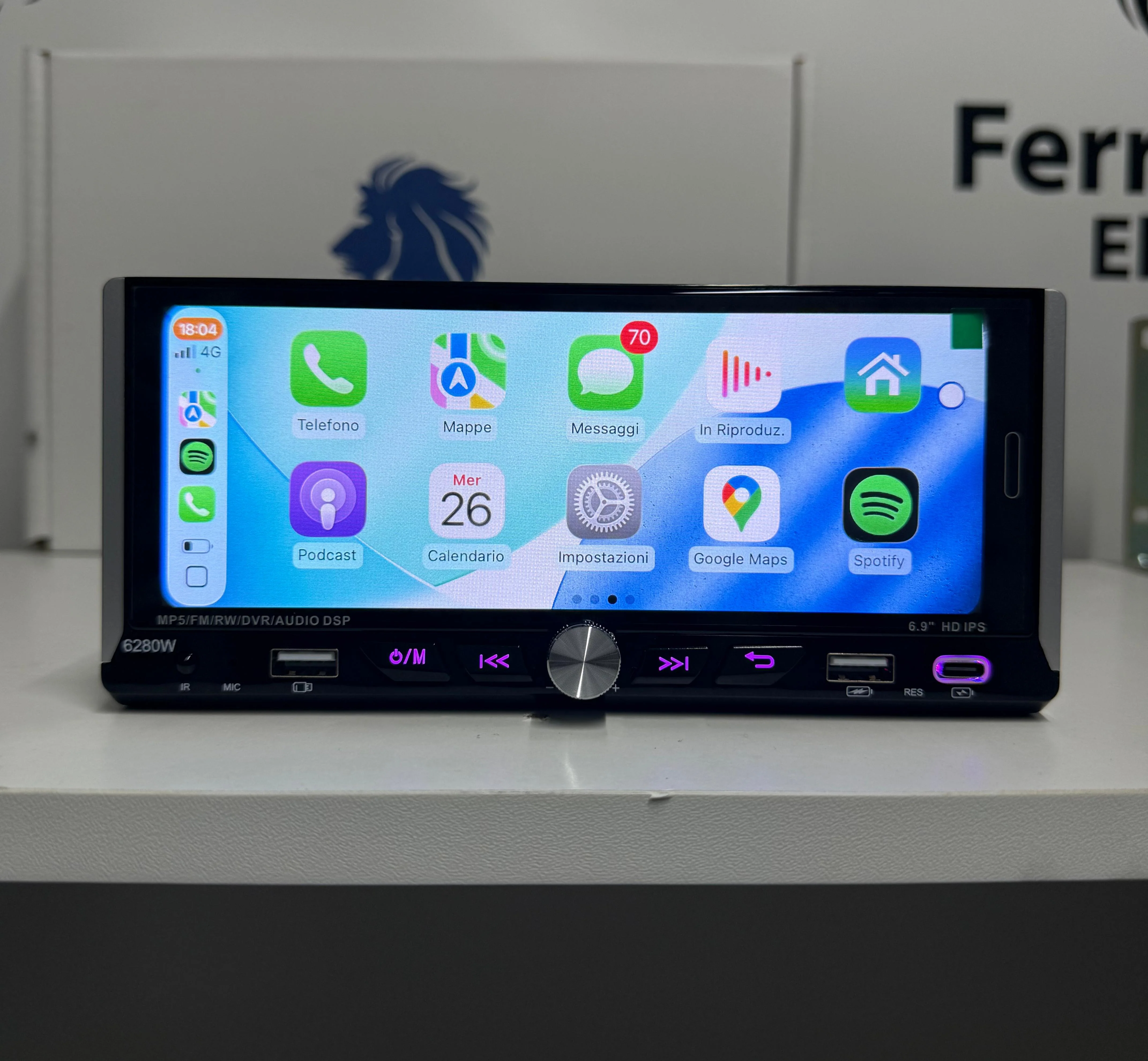 Autoradio Universale Fisso, 1Din 6.9"Pollici, Bluetooth, CarPlay, Android Auto - Image 10