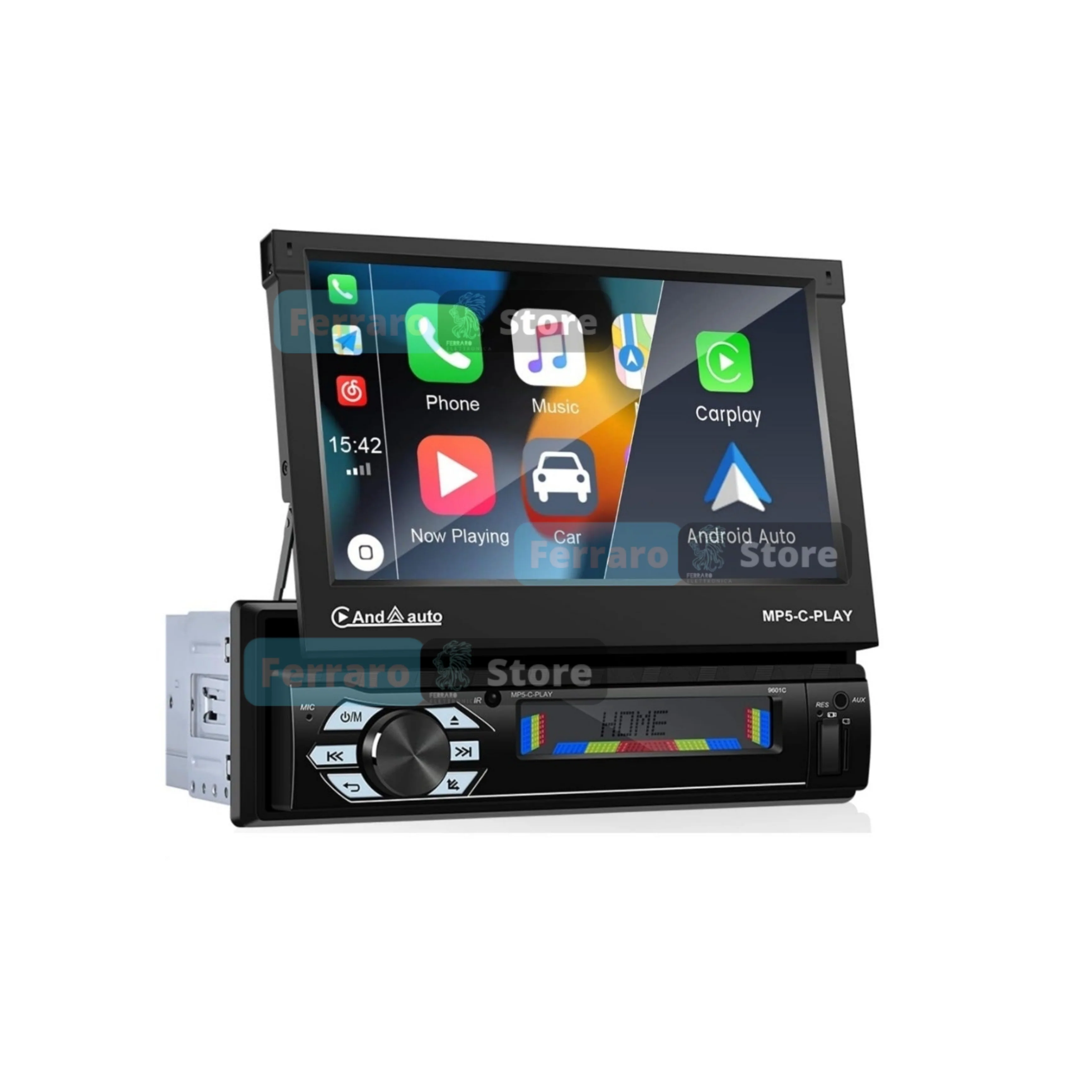 Autoradio Universale Motorizzato (Android) 1Din 7"Pollici, Bluetooth, CarPlay, Android Auto, 2/32GB Ram - Image 3