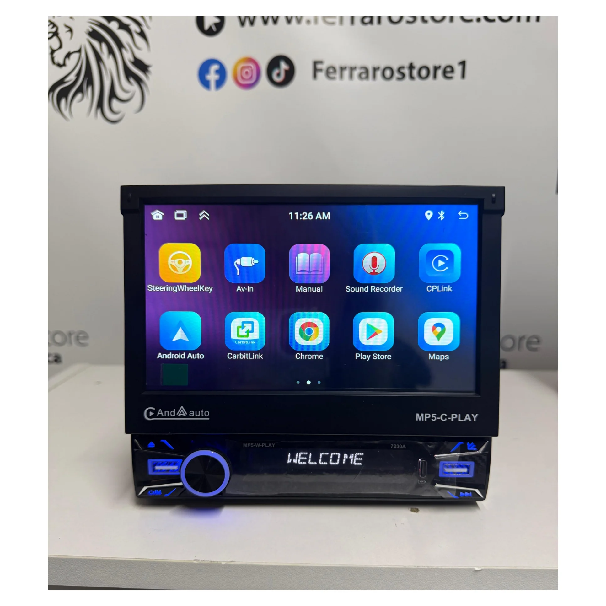 Autoradio Universale Motorizzato (Android) 1Din 7"Pollici, Bluetooth, CarPlay, Android Auto, 2/32GB Ram - Image 6