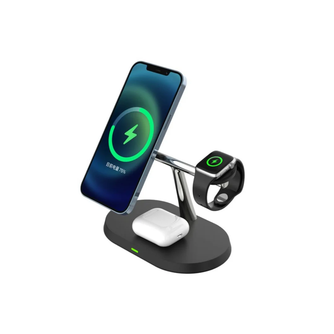 Stazione di Carica Wireless 3 in 1, Smartphone, Cuffie, Appletwatch