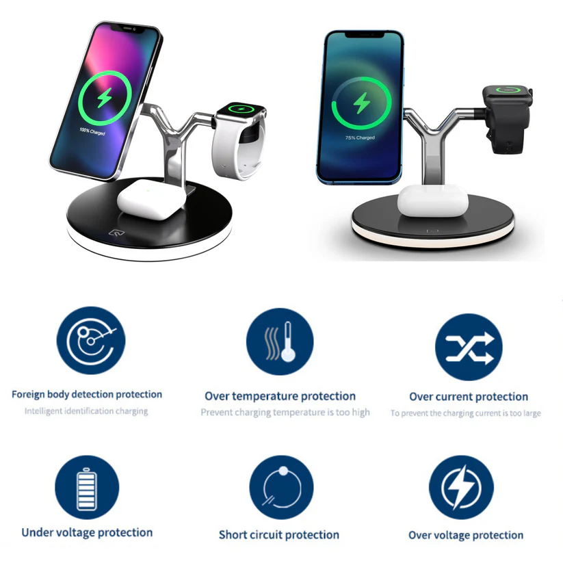Stazione di Carica Wireless 3 in 1, Smartphone, Cuffie, Appletwatch - Image 2