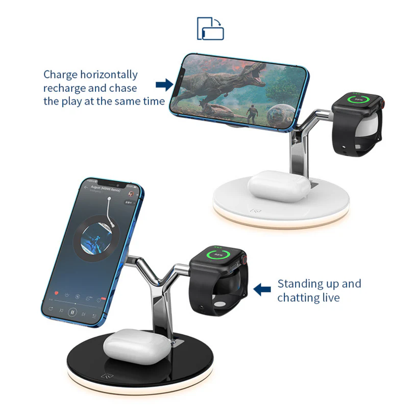 Stazione di Carica Wireless 3 in 1, Smartphone, Cuffie, Appletwatch - Image 3